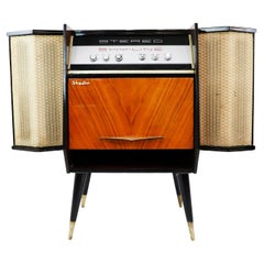 Retro Petite Midcentury Record Player Console