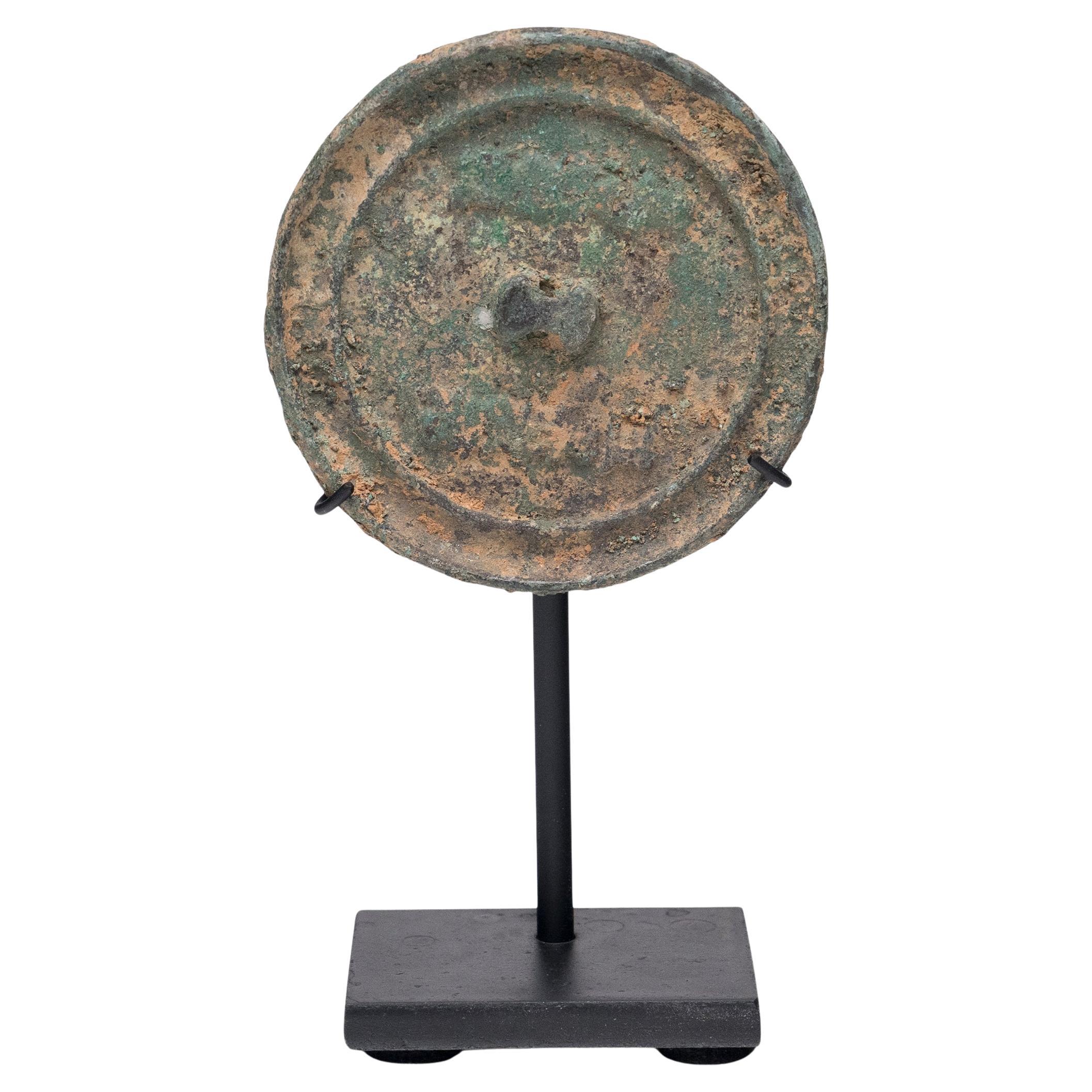 Petite Ming Bronze Mirror with Ingot Knob, c. 1400