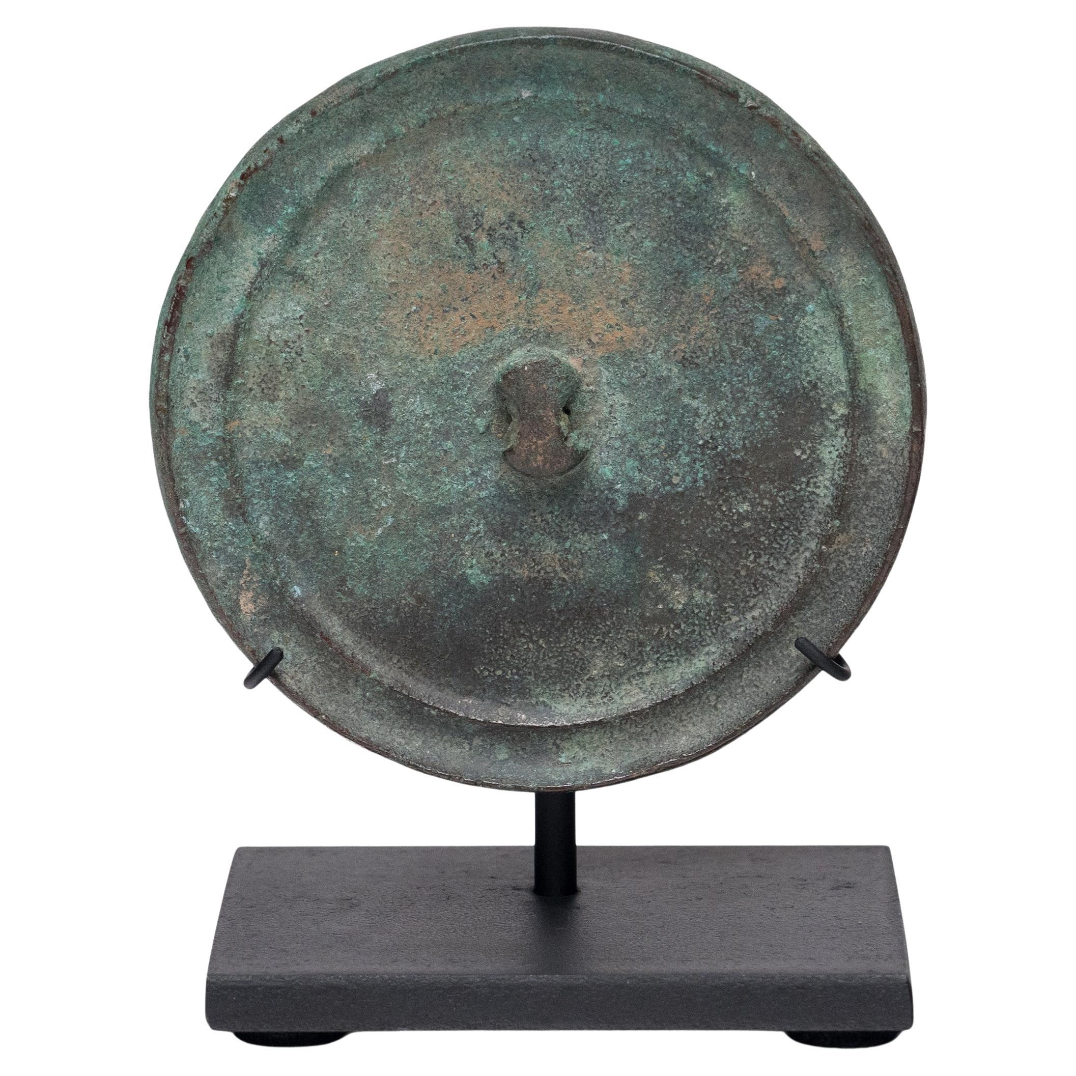 Petite Ming Bronze Mirror with Ingot Knob, c. 1450