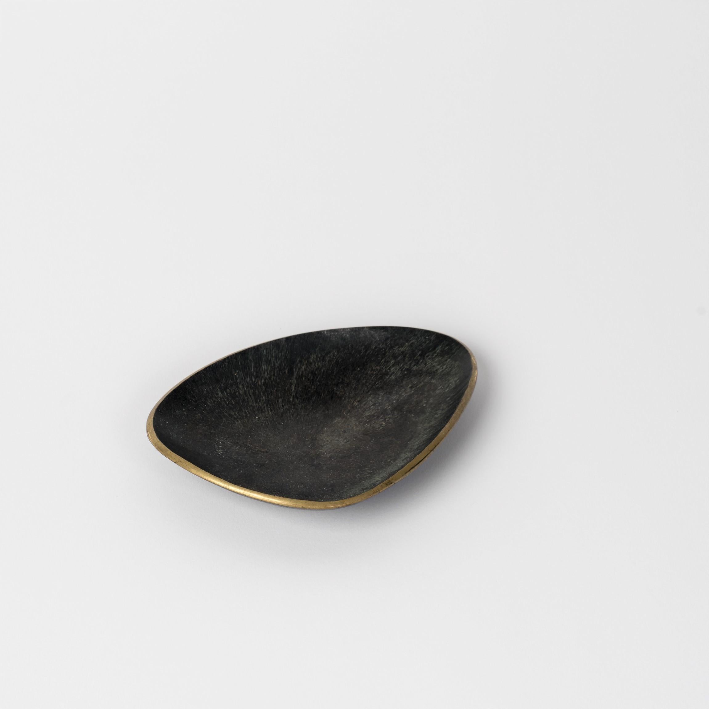 French Petite Minimalist Etched Bronze Vessel in the Style of Le Verrier, Austria, 1970