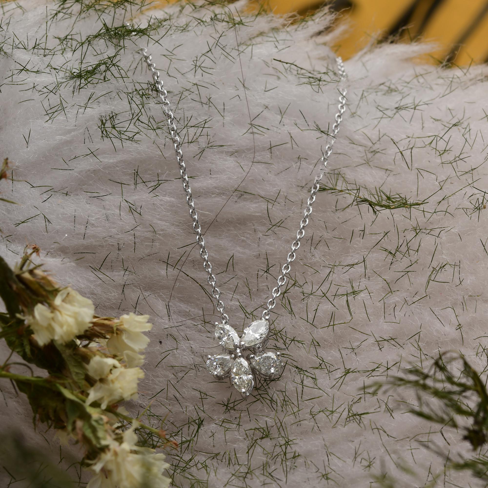 Taglio misto Collana Petite con diamanti naturali a taglio misto in oro 18 carati Tutte le tariffe pagate in vendita