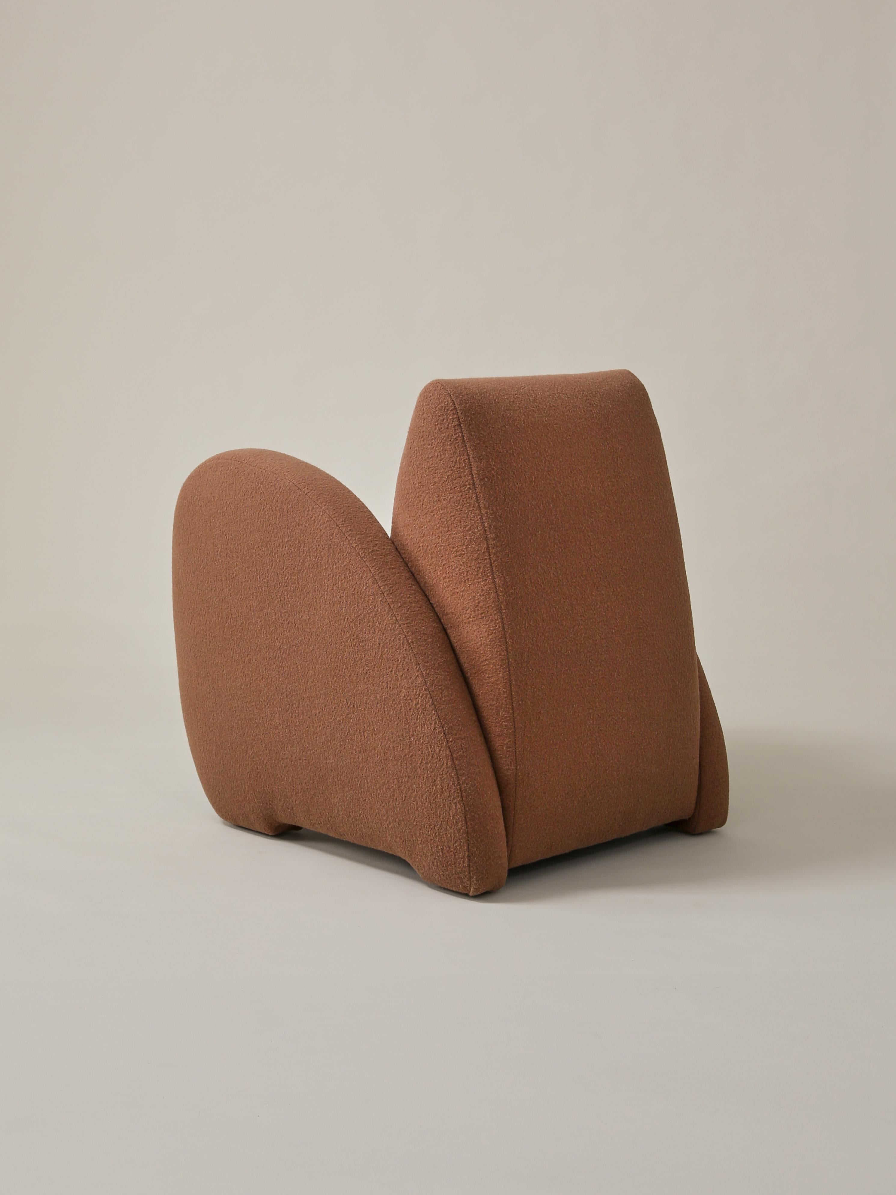 Wool Petite Modernist Club Chair