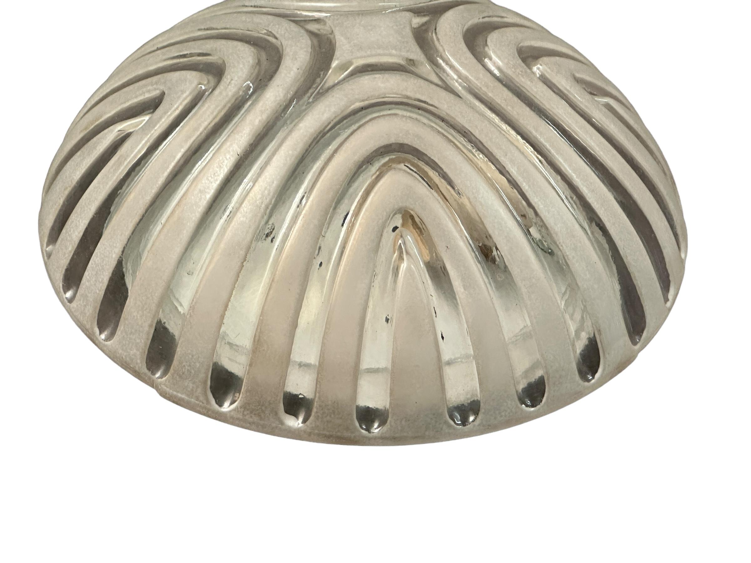 Petite Modernist Futuristic Ice Glass Flush Mount, 1970s In Good Condition For Sale In Nuernberg, DE