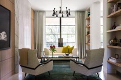 PETITE MONOLITH Italian Modern Brass & Enamel Chandelier, Blueprint Lighting