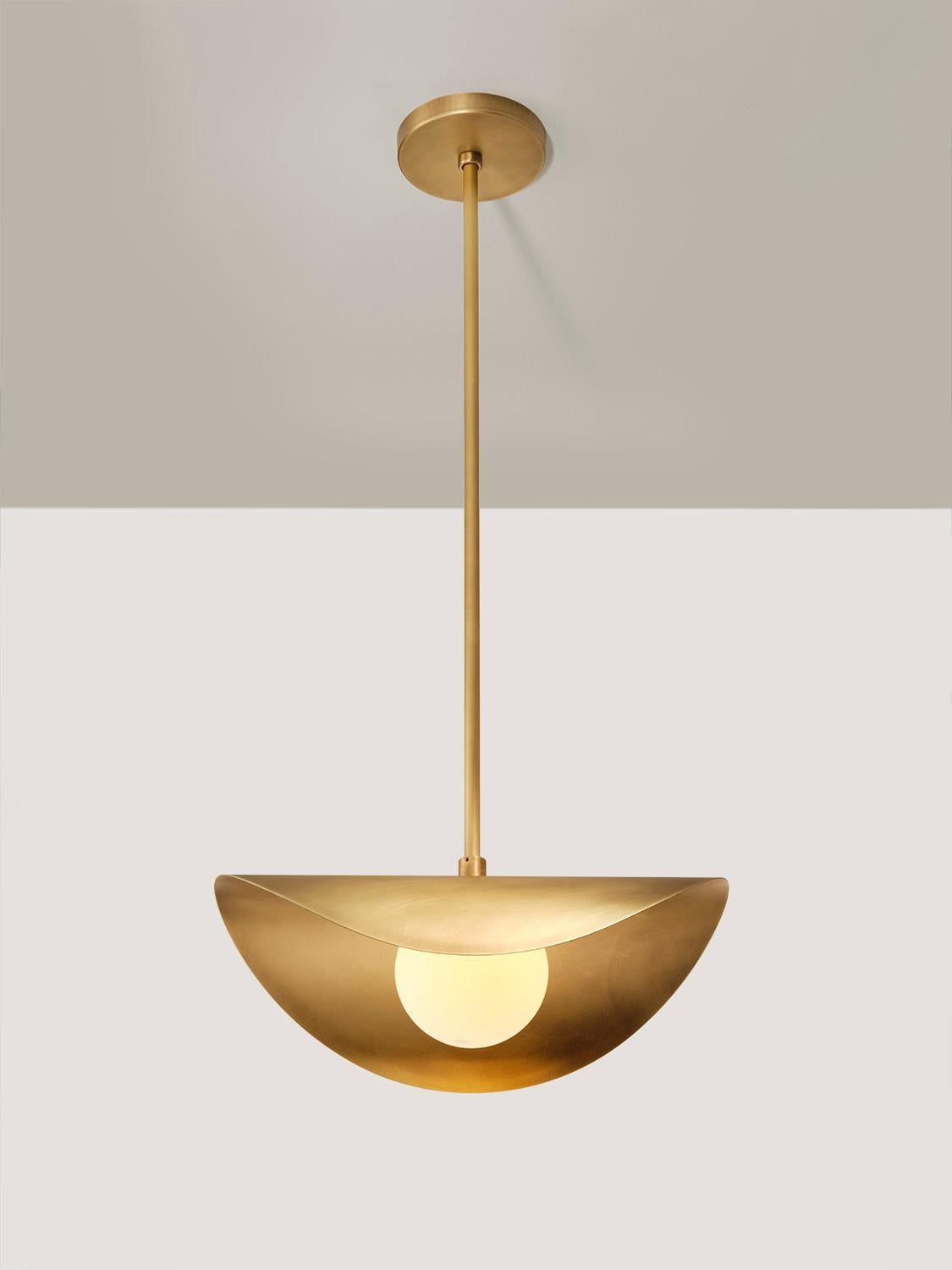 PETITE MONTERA Pendant, biomorphic form in Brass & Glass, Blueprint Lighting For Sale 1