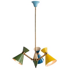 Petite Multi-Color Chandelier, Italy, circa 1960