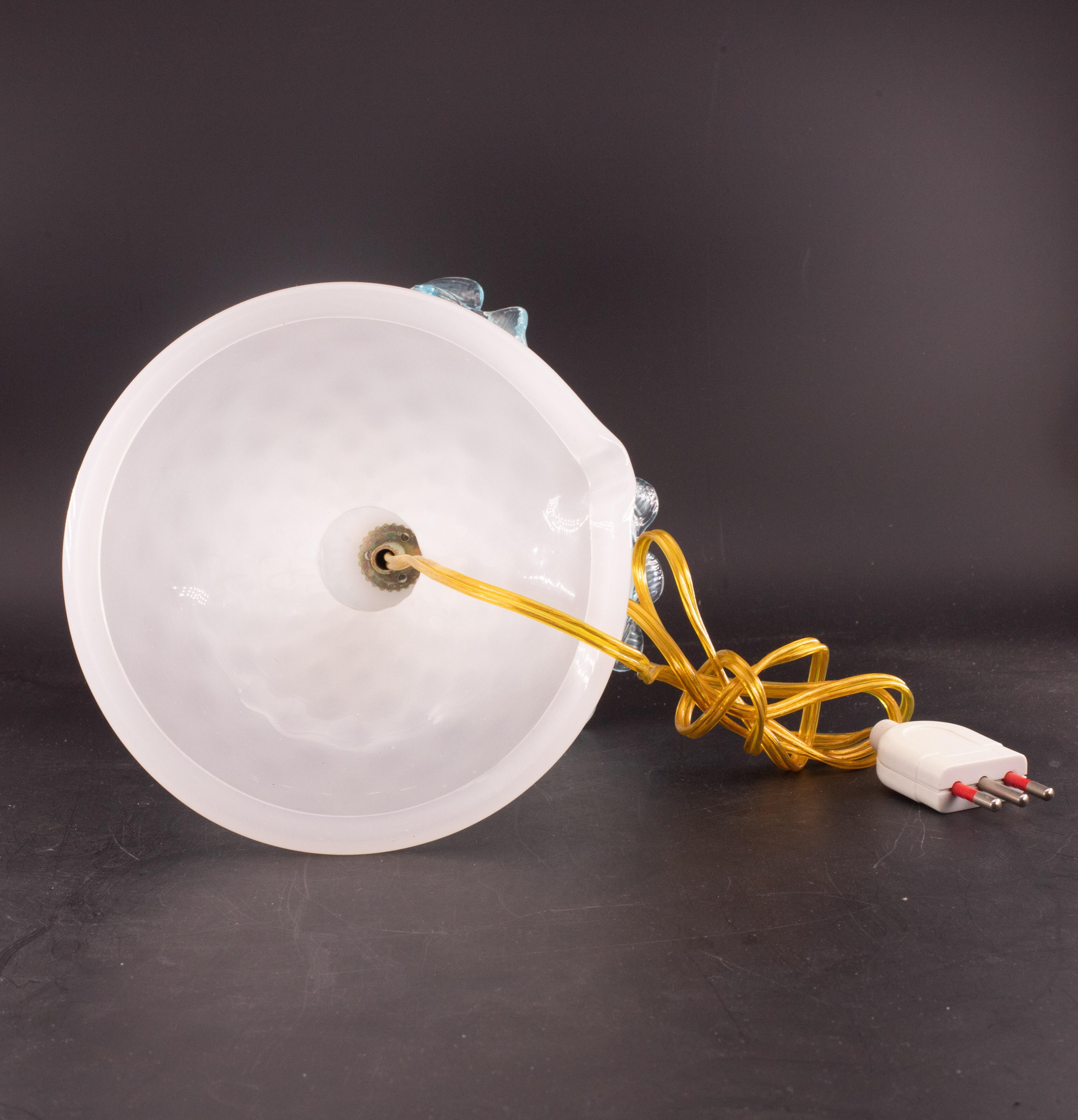 Petite Murano Blu et Trasparent  Lampes de table verre bullé en vente 5