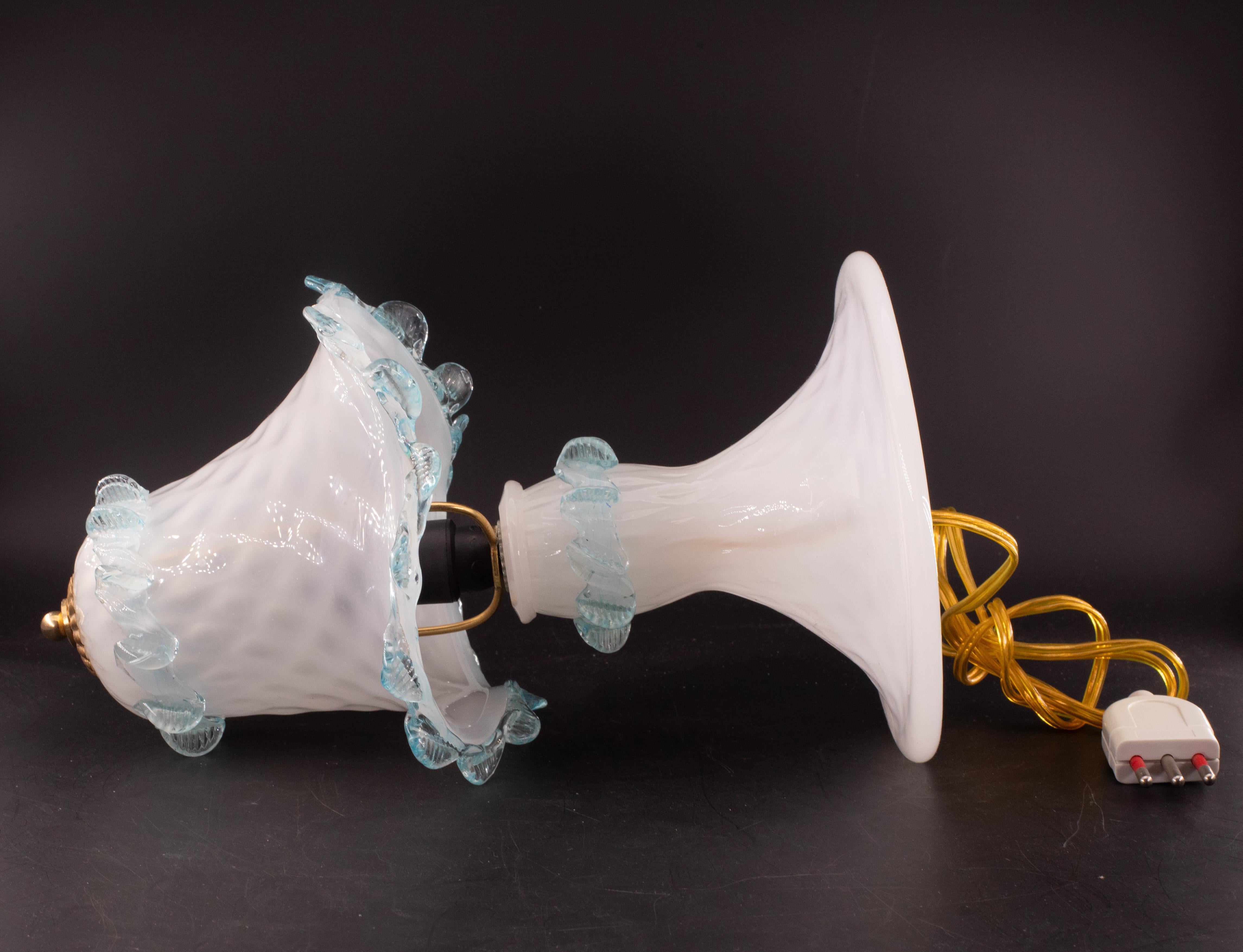 Petite Murano Blu et Trasparent  Lampes de table verre bullé en vente 6