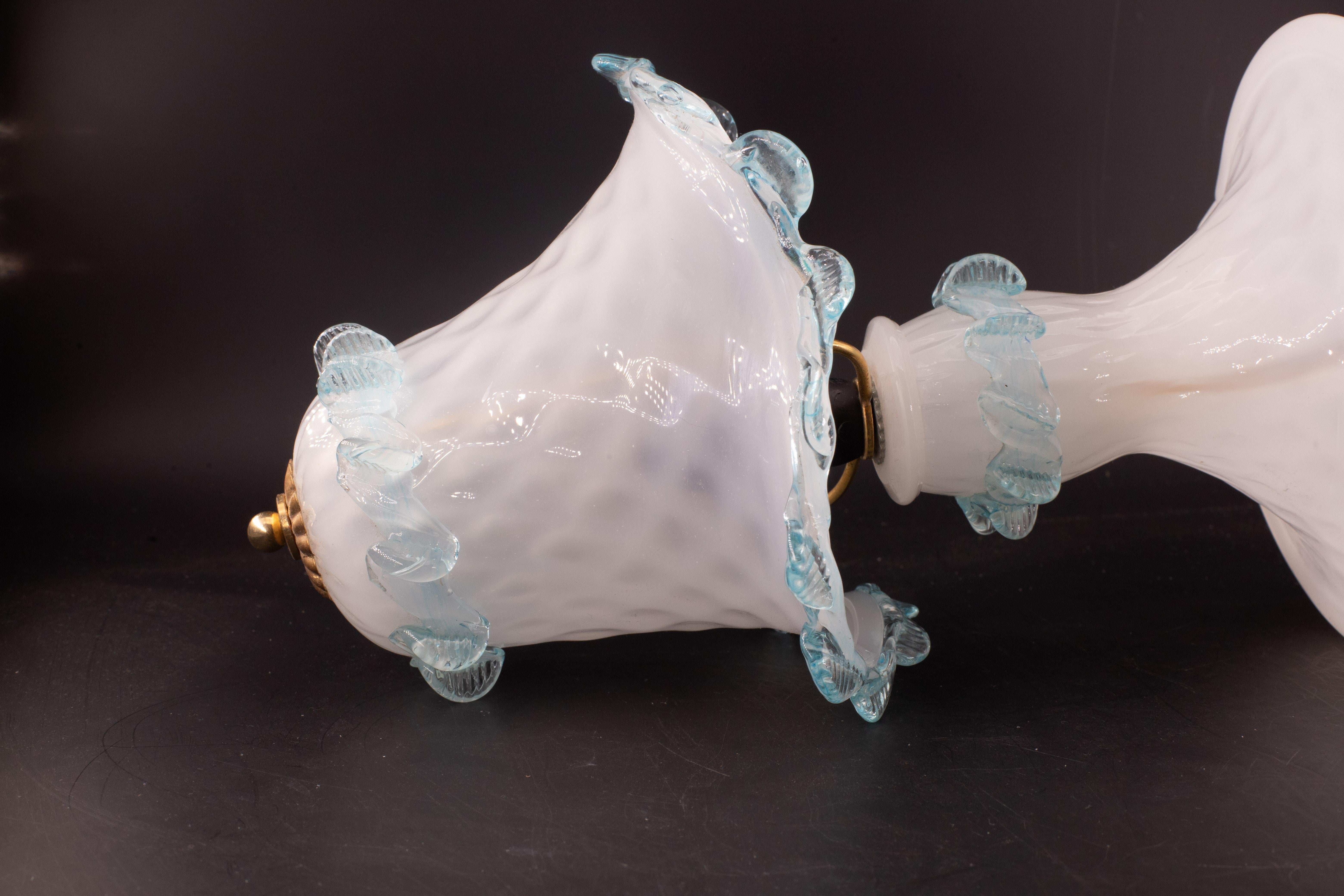 Petite Murano Blu et Trasparent  Lampes de table verre bullé en vente 7