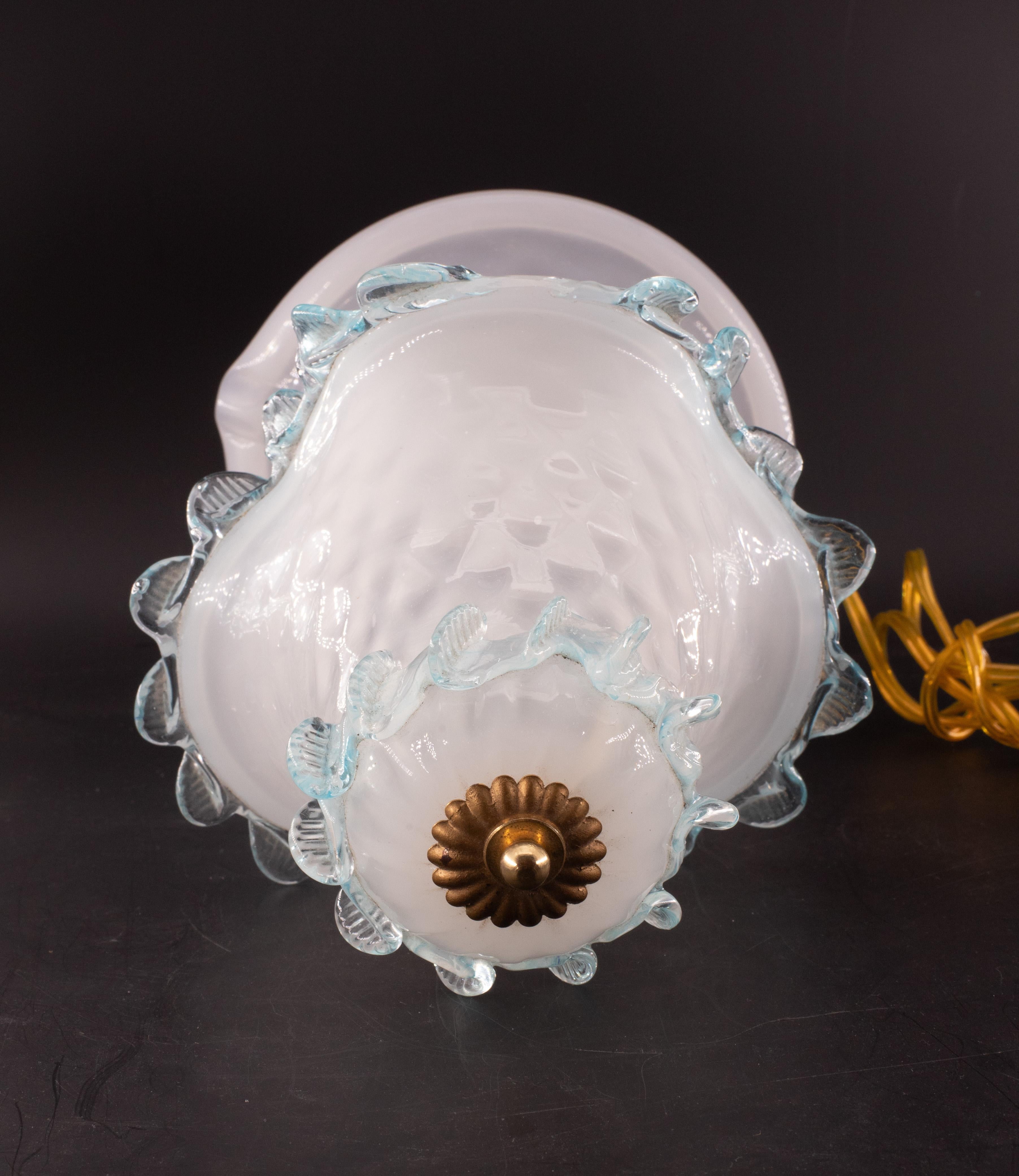 Petite Murano Blu et Trasparent  Lampes de table verre bullé en vente 8