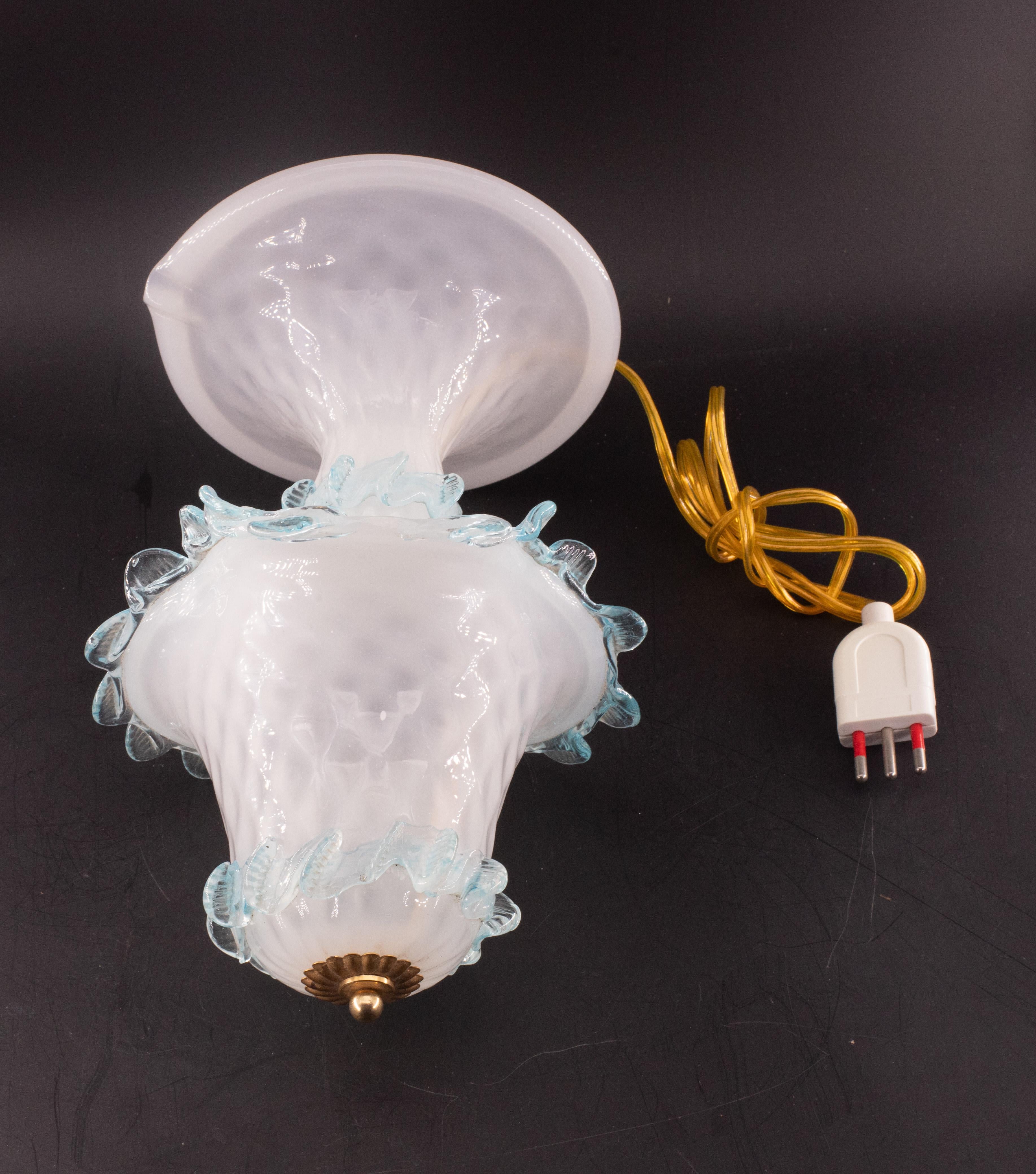 Petite Murano Blu et Trasparent  Lampes de table verre bullé en vente 9