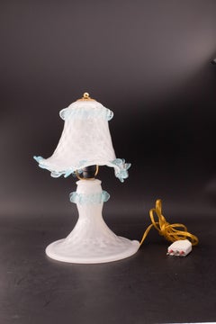 Petite Murano Blu and Trasparent  Bubble Glass Table Lamps