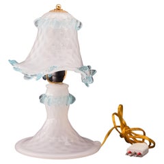 Petite Murano Blu and Trasparent  Bubble Glass Table Lamps