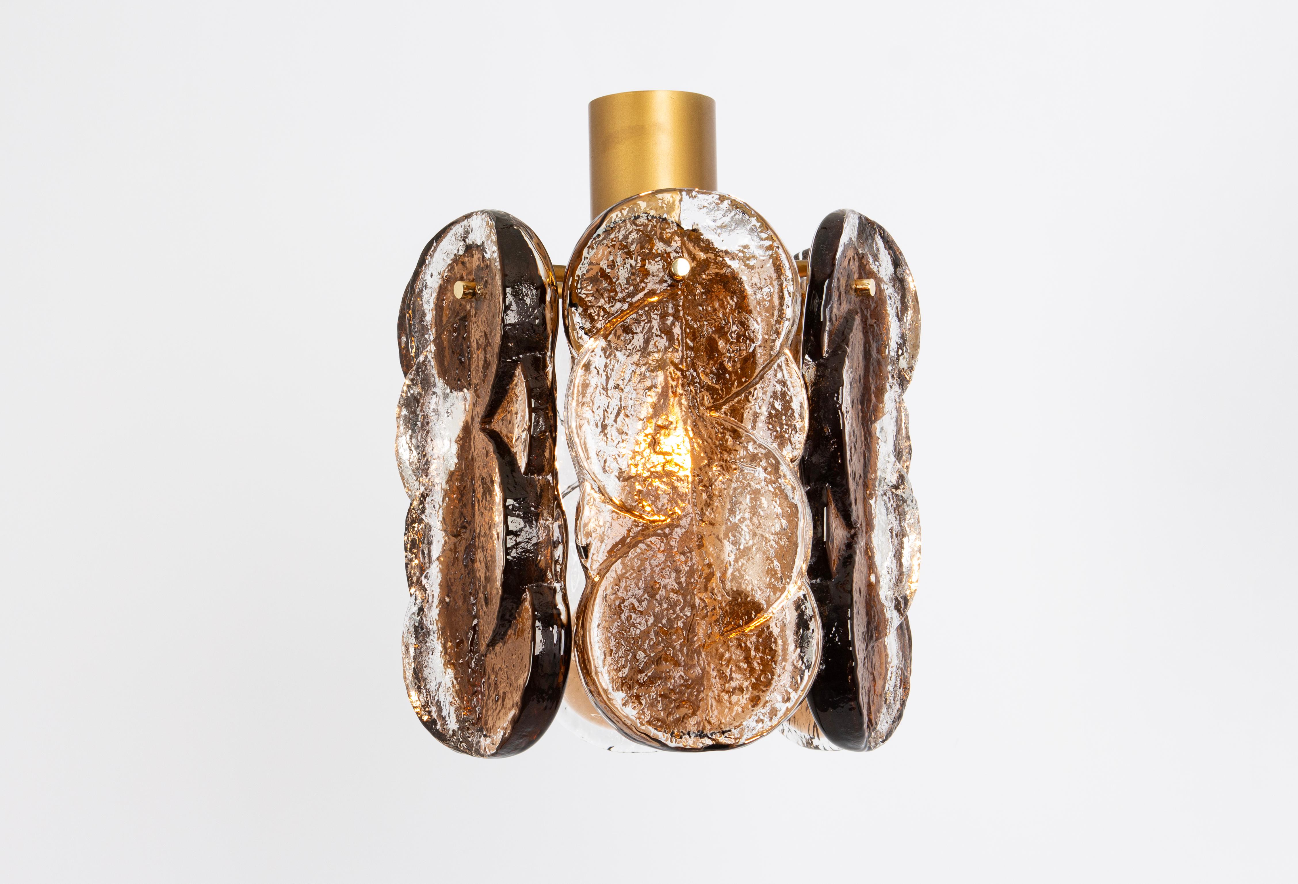 1 of 2 Petite Murano Citrus GlassFlush mount light by Kalmar, Austria, 1970s Excellent état - En vente à Aachen, NRW