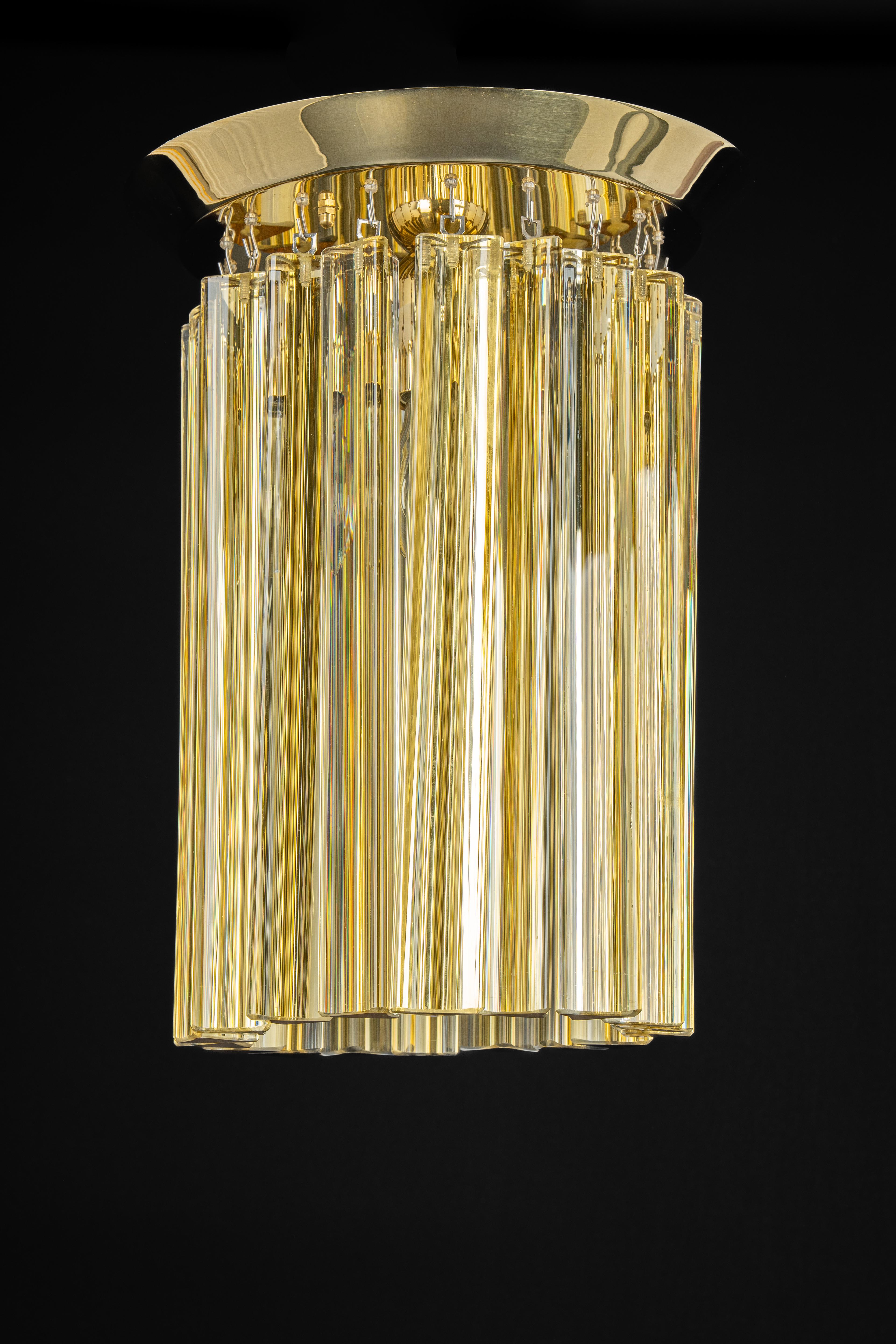Austrian Petite Murano Glass Flush Mount Light Design Venini for Kalmar, Austria, 1970s For Sale