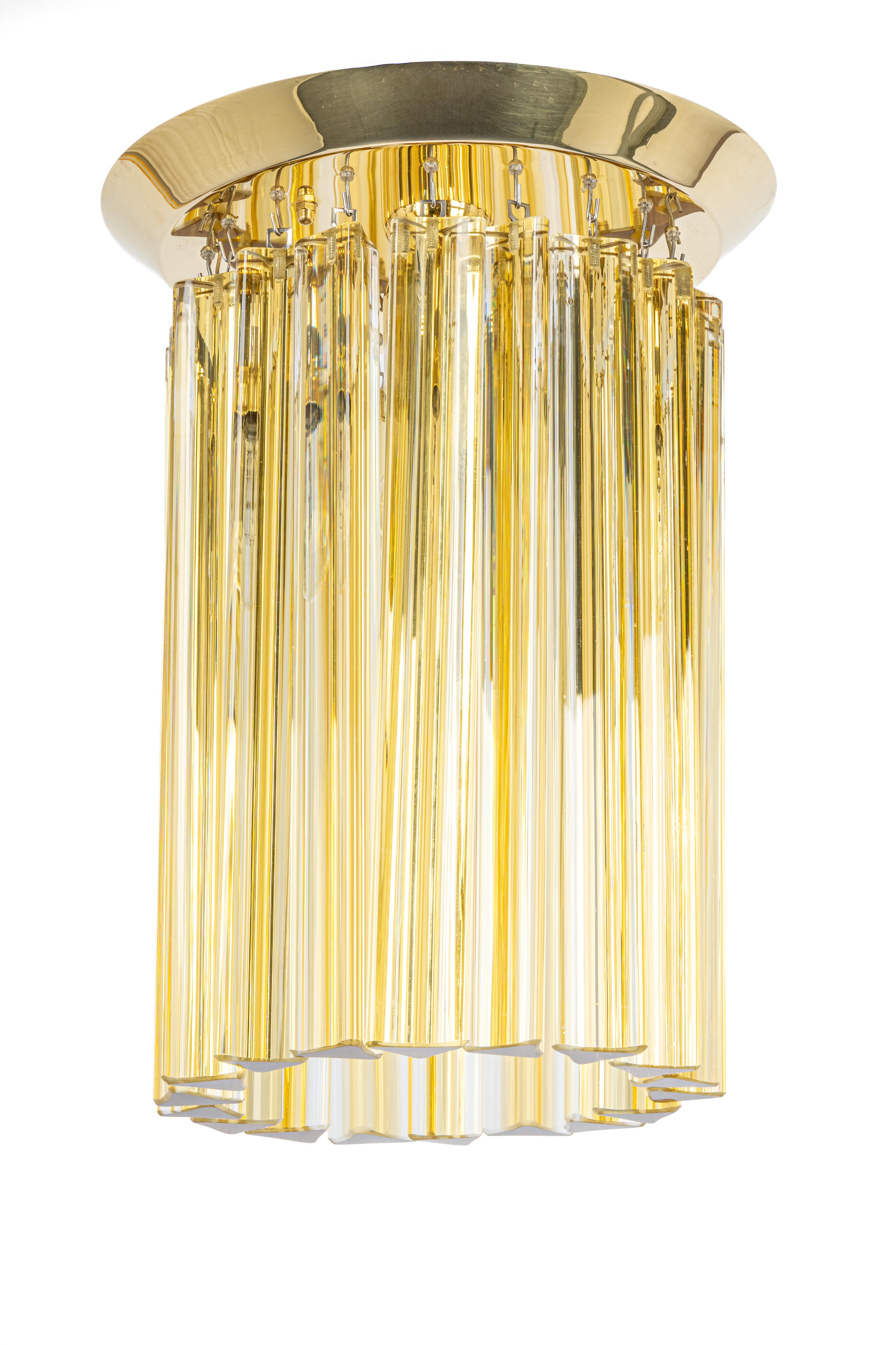 Late 20th Century Petite Murano Glass Flush Mount Light Design Venini for Kalmar, Austria, 1970s For Sale
