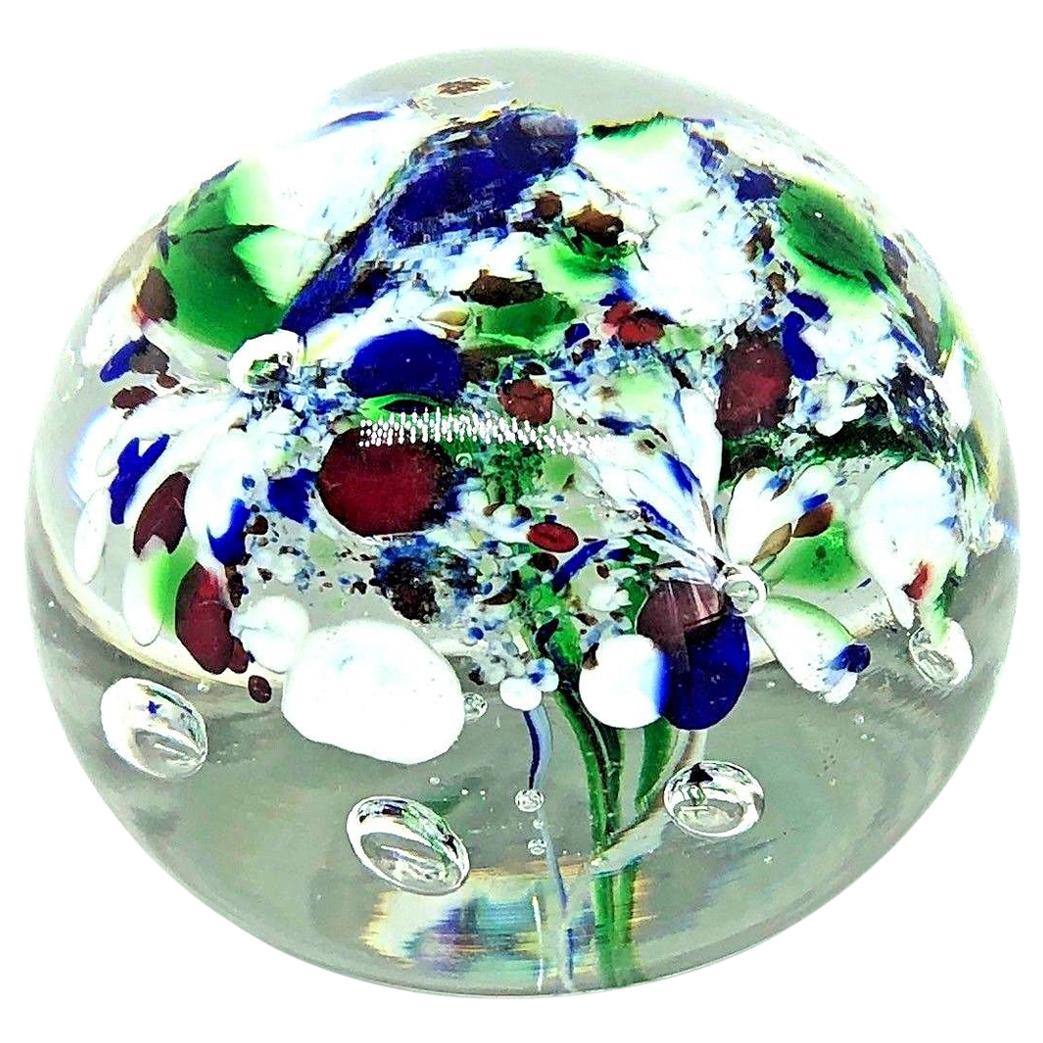 Petite Murano Glass Millefiori Paperweight Mid-Century Modern, Italy