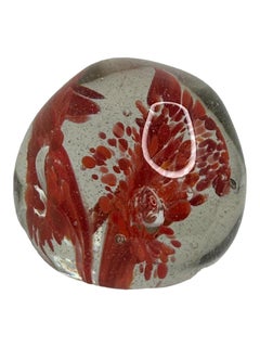 Pequeño pisapapeles de cristal de Murano Flor interior Moderna de mediados de siglo, Italia Años 1960