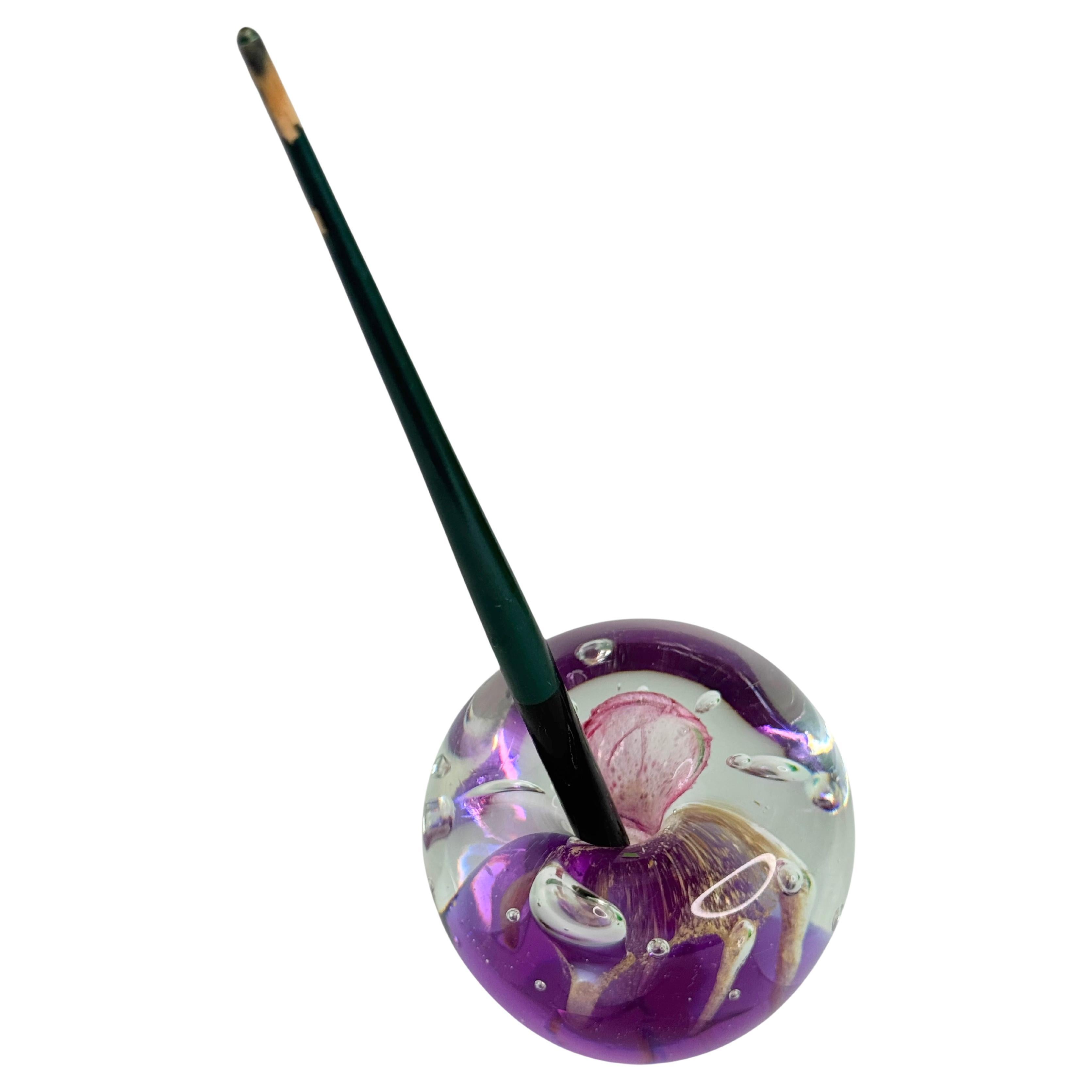 Petite Murano Glas Briefbeschwerer
Stifthalter Stand, Italien 1980er