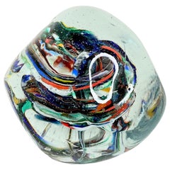 Pequeño pisapapeles de cristal de Murano Remolino interior Moderno de mediados de siglo, Italia Años 60
