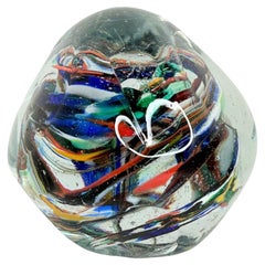 Petite Murano Glass Paperweight Swirl inside Mid-Century Modern, Italy 1960s