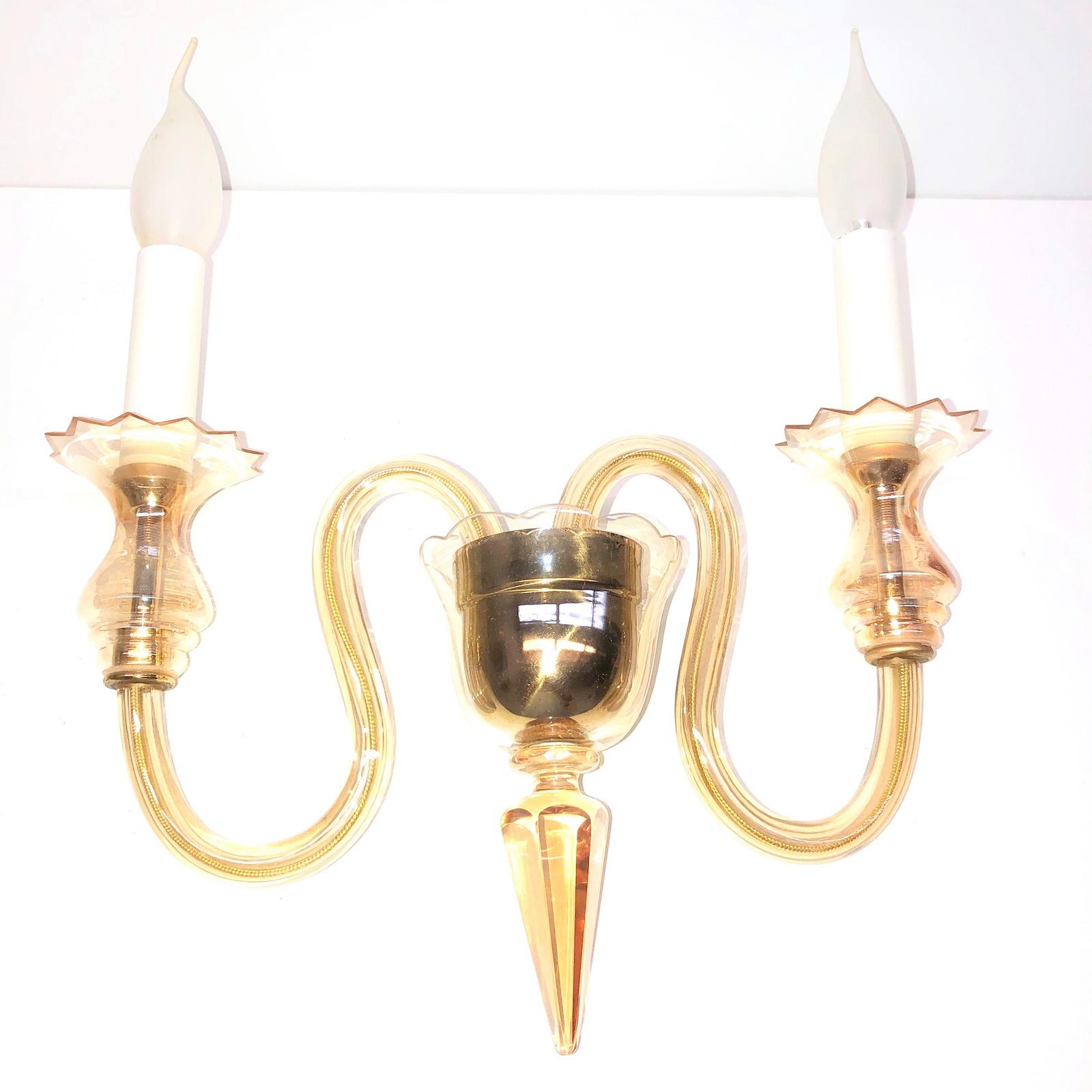 Petite Murano Glass Sconce Wall Lamp Vintage, Italy, 1960s For Sale 2