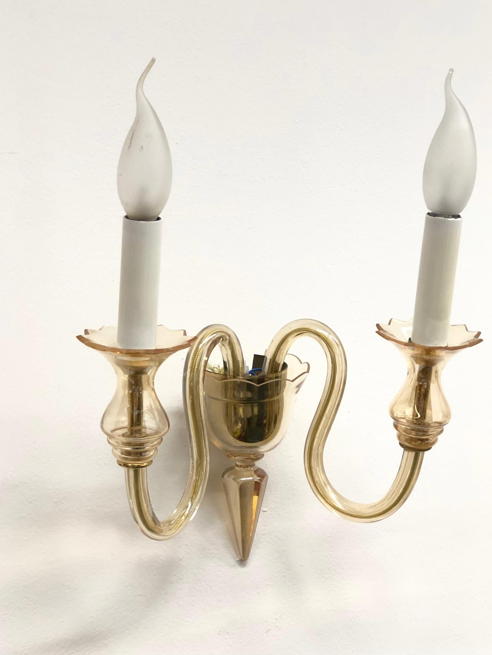 Italiano Lampada da parete Petite Sconce in vetro di Murano Vintage, Italia, anni '60 in vendita