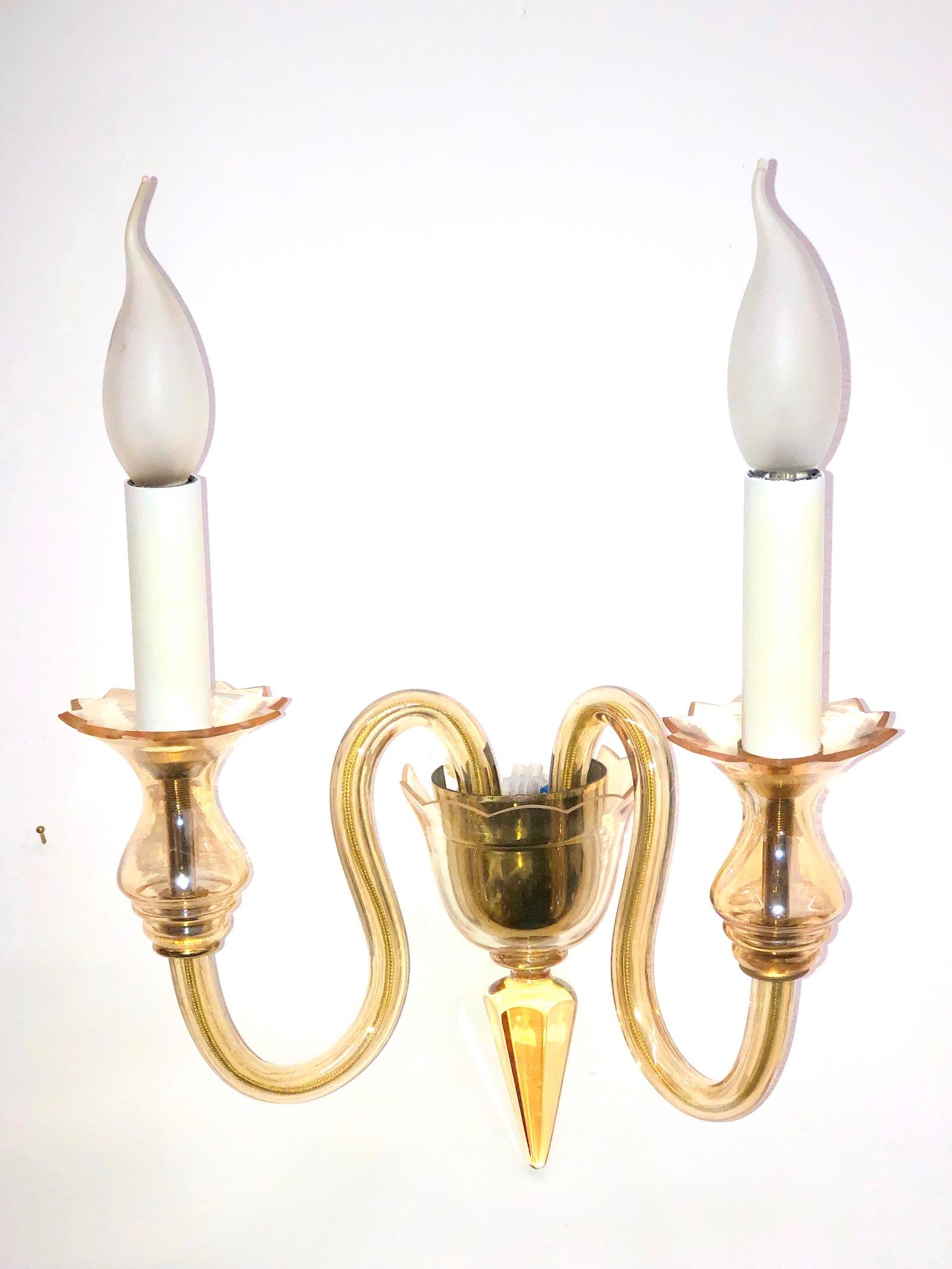 Italian Petite Murano Glass Sconce Wall Lamp Vintage, Italy, 1960s For Sale