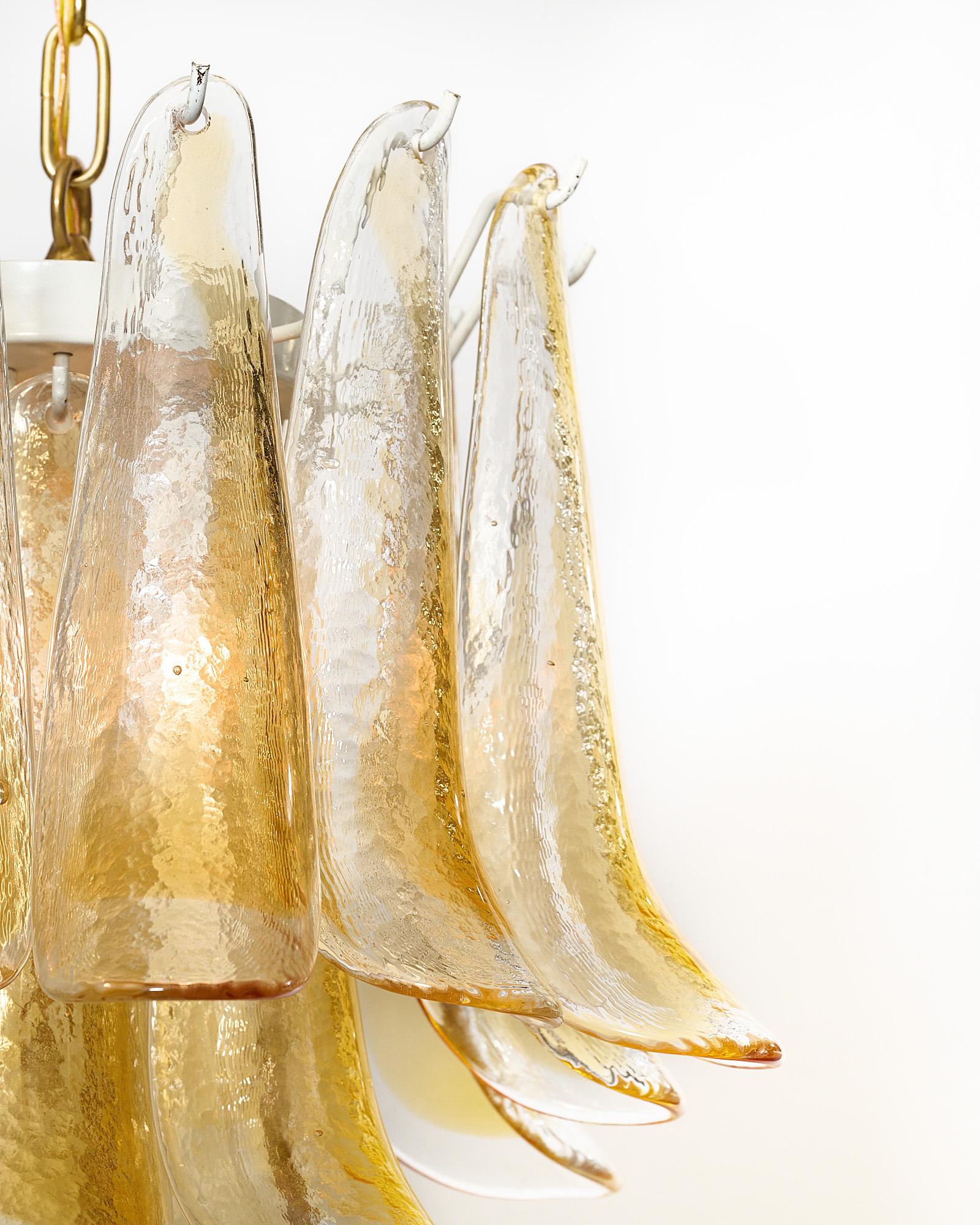 Brass Petite Murano Glass Selle Chandelier
