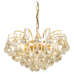 Petite Murano Glass Tear Drop Chandelier, Christoph Palme, Germany, 1970s