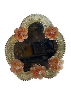 Specchio da toeletta in vetro di Murano, piccolo, anni '50, Italia, Venezia
