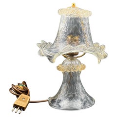 Petite Murano Gold and Trasparent Bubble Glass Table Lamps