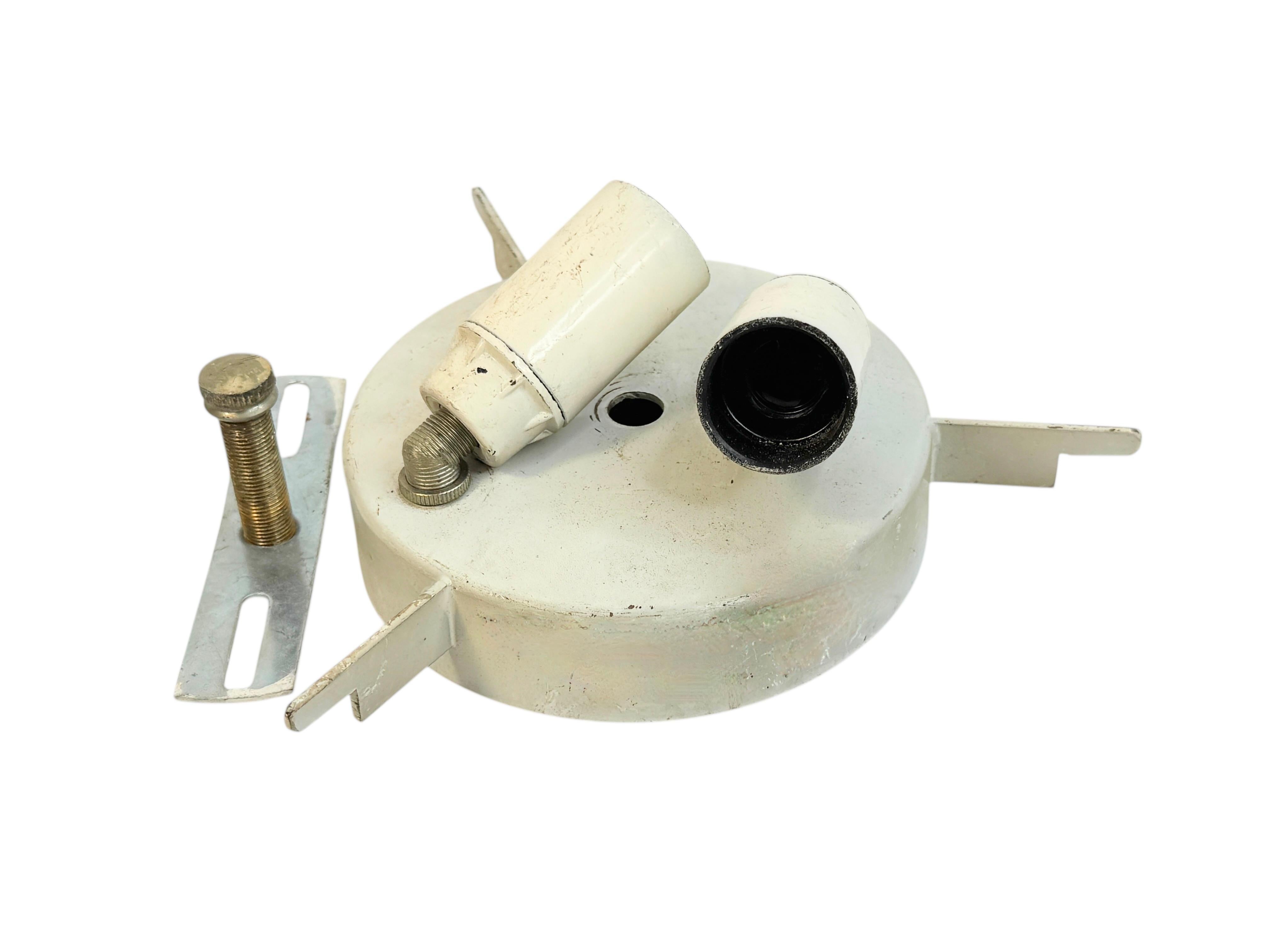 Petite Murano Opalglas & Brown Stripe Flush Mount Made by Itre Italien 1980er im Angebot 1