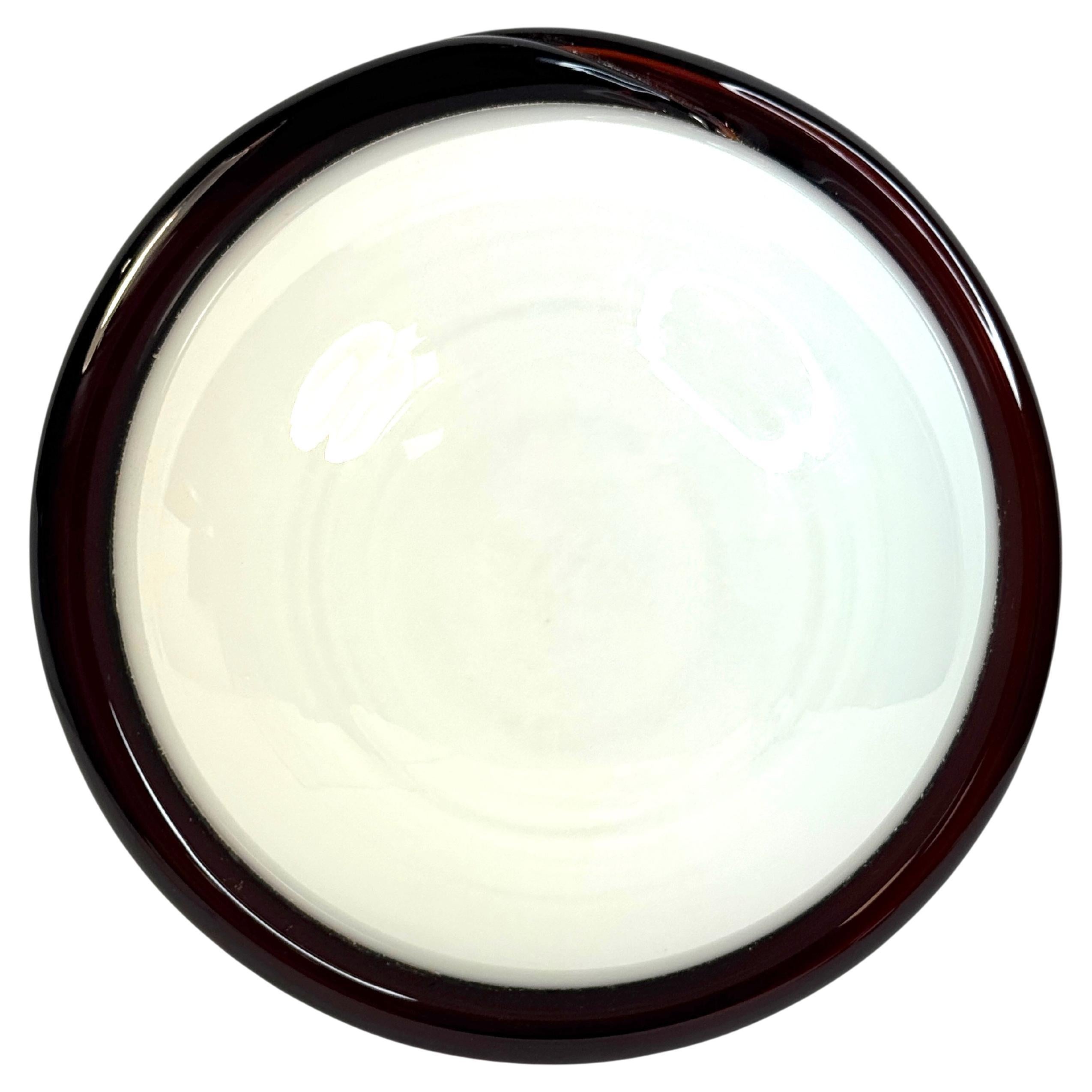Petite Murano Opalglas
Brown Stripe Flush Mount Made by Itre Italien 1980er