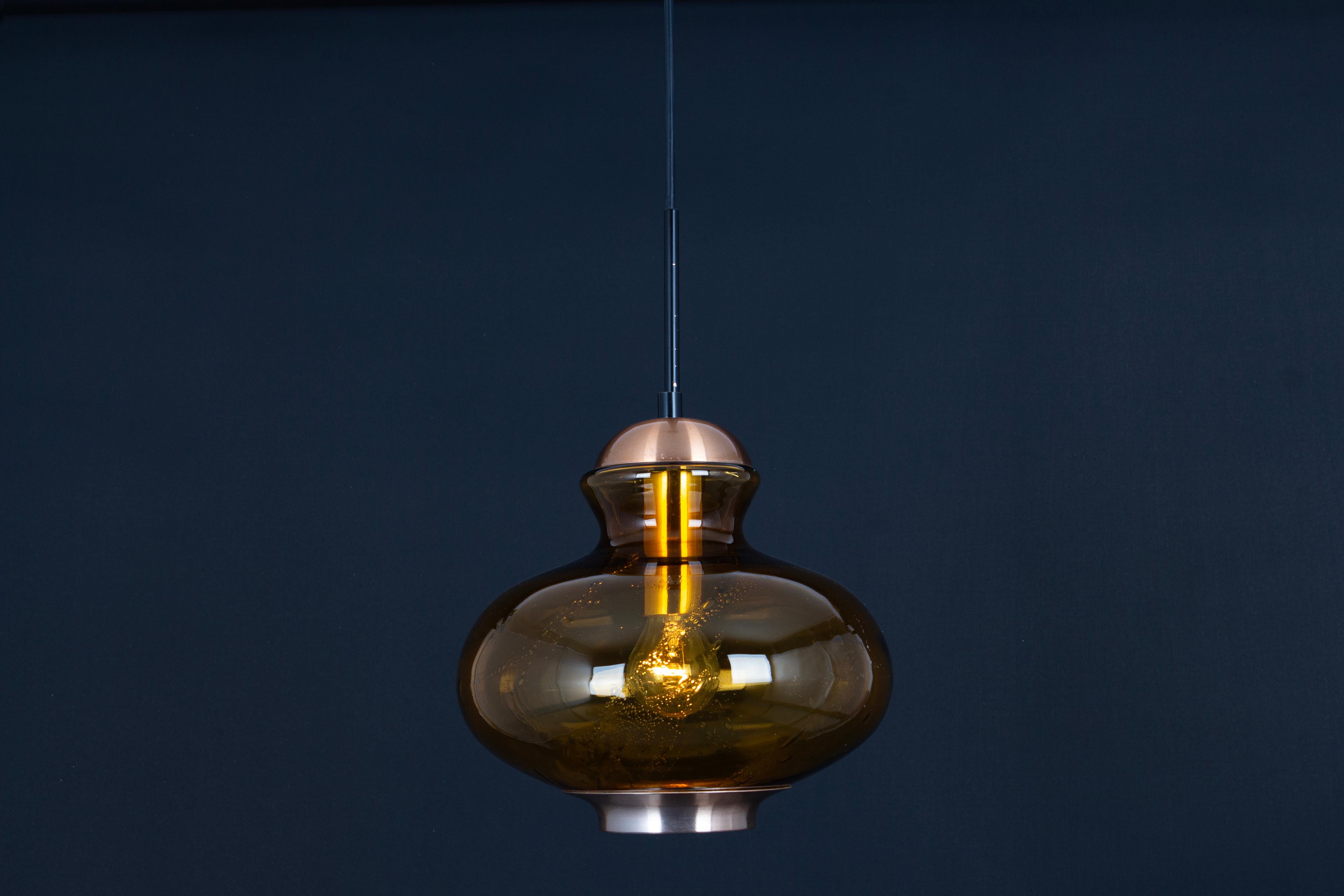 Late 20th Century Petite Murano Pendant Light by Doria, Germany, 1970s For Sale