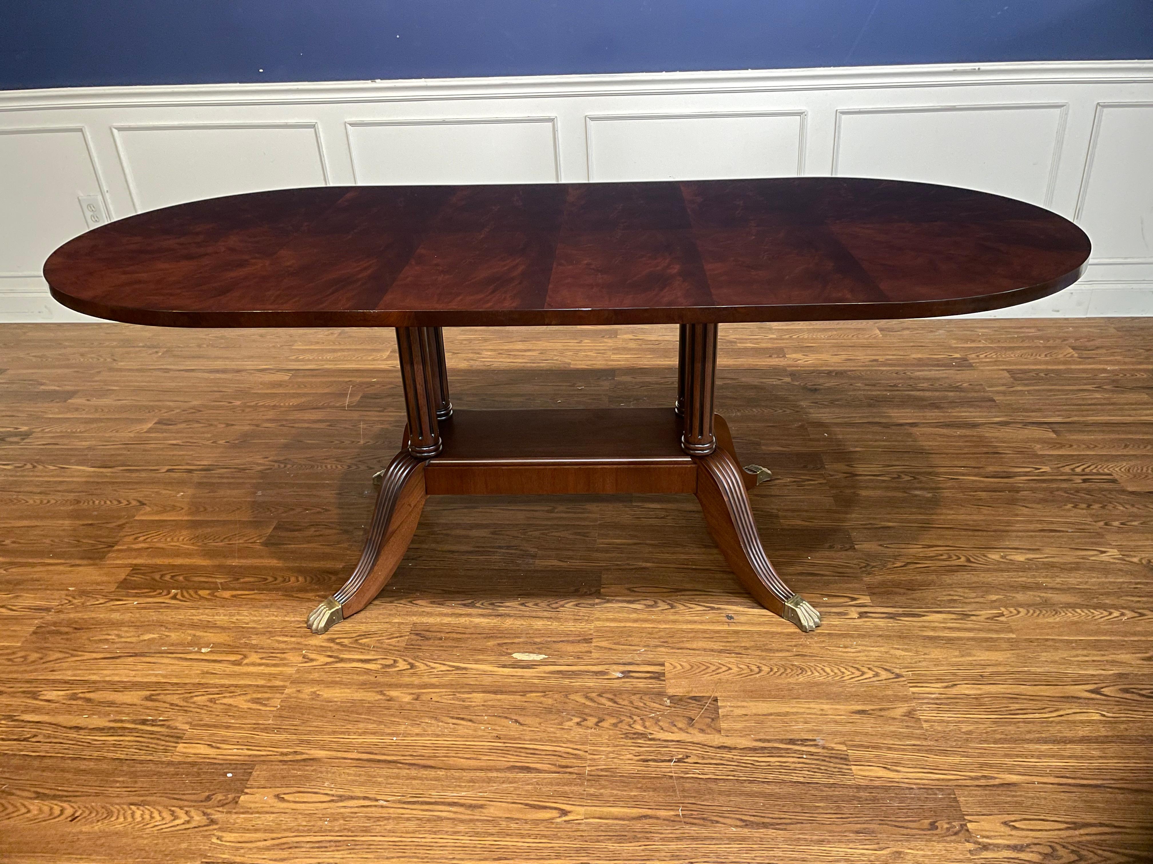 Petite Narrow Traditional Mahogany Dining Table  For Sale 7