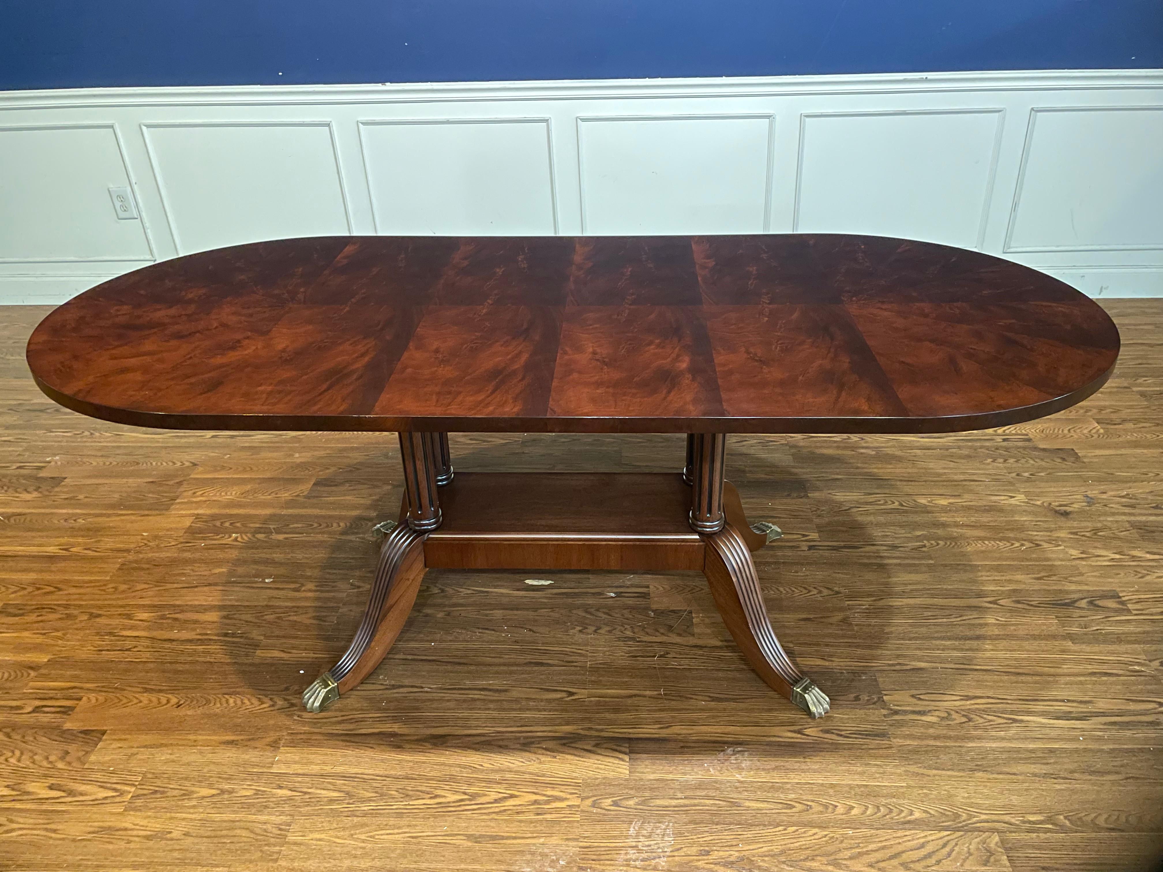 Petite Narrow Traditional Mahogany Dining Table  For Sale 8