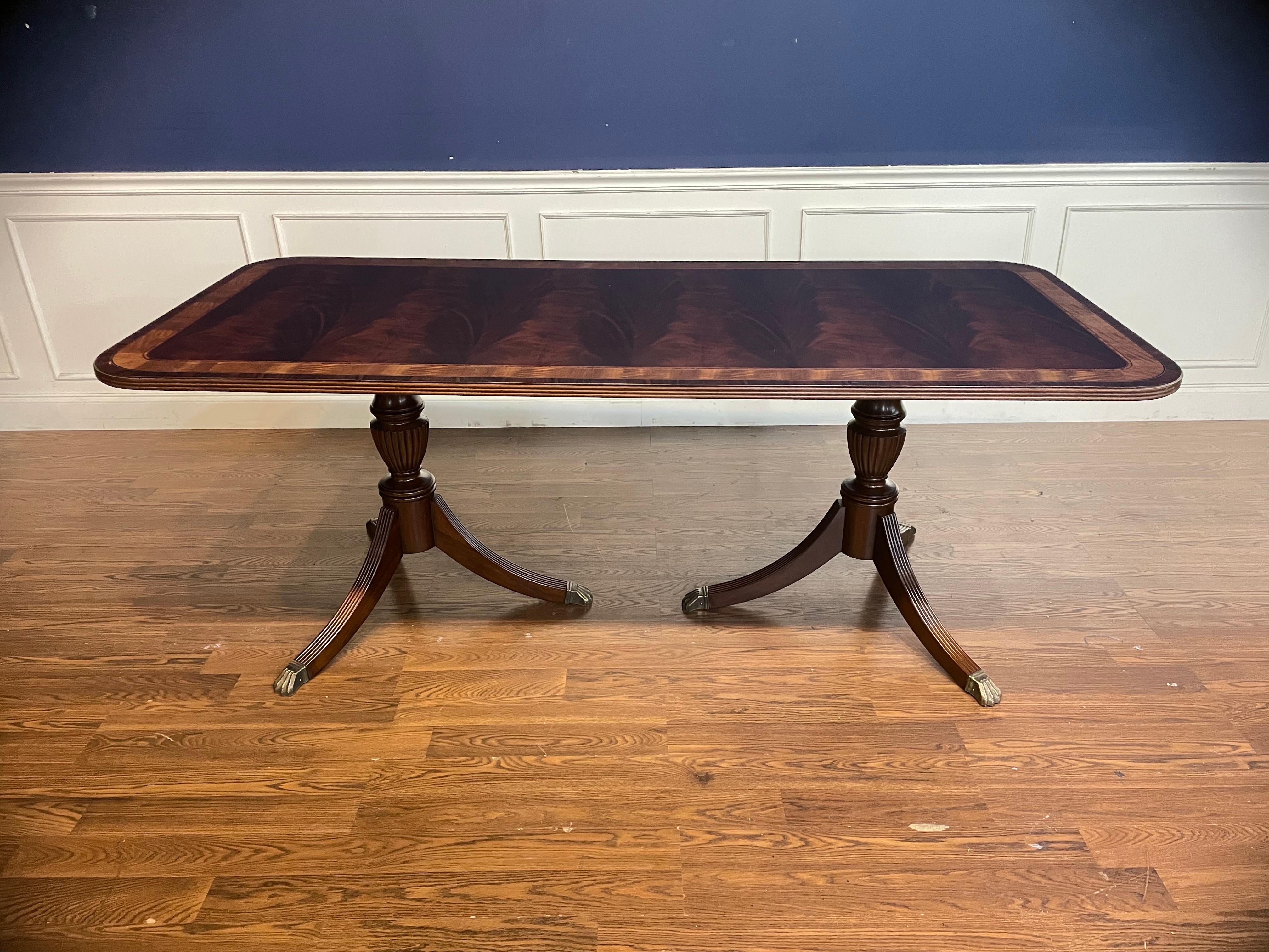 Petite Narrow Traditional Mahogany Dining Table  For Sale 10