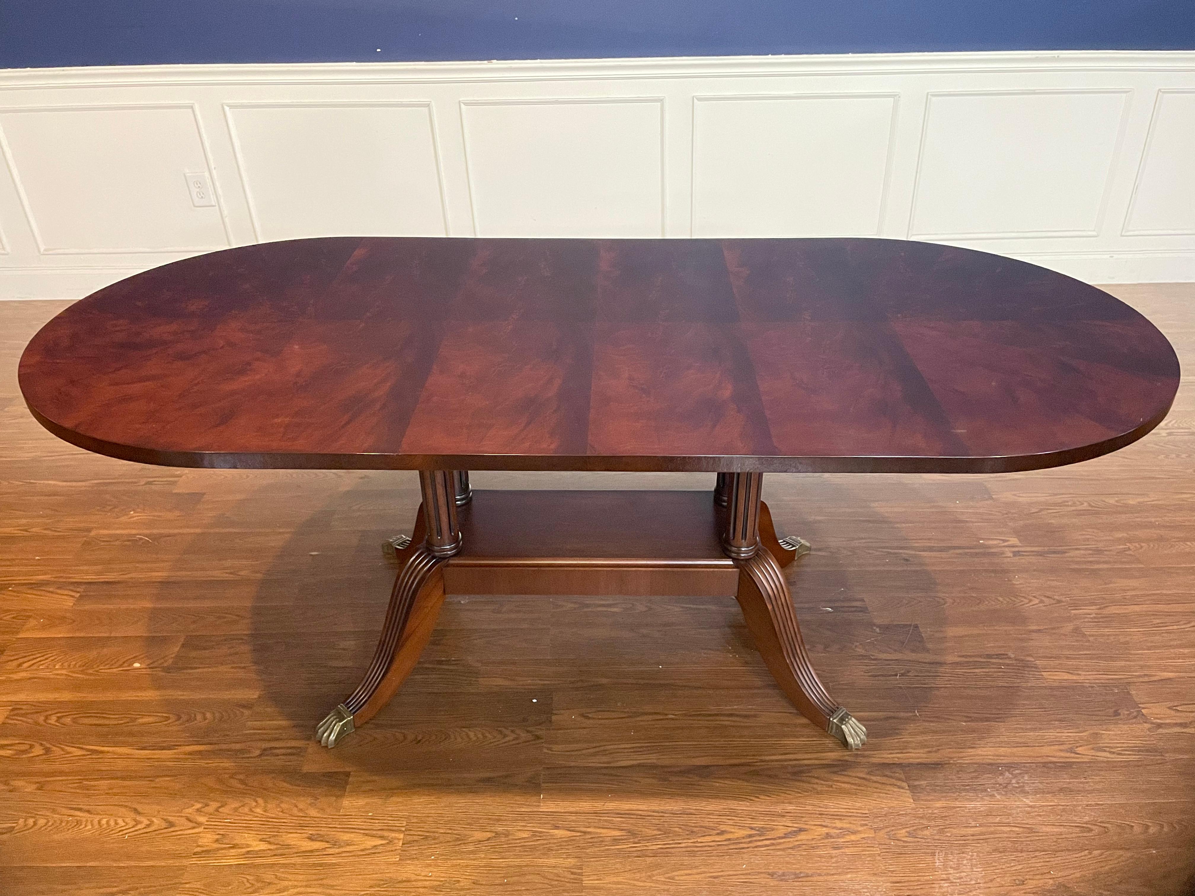 American Petite Narrow Traditional Mahogany Dining Table  For Sale