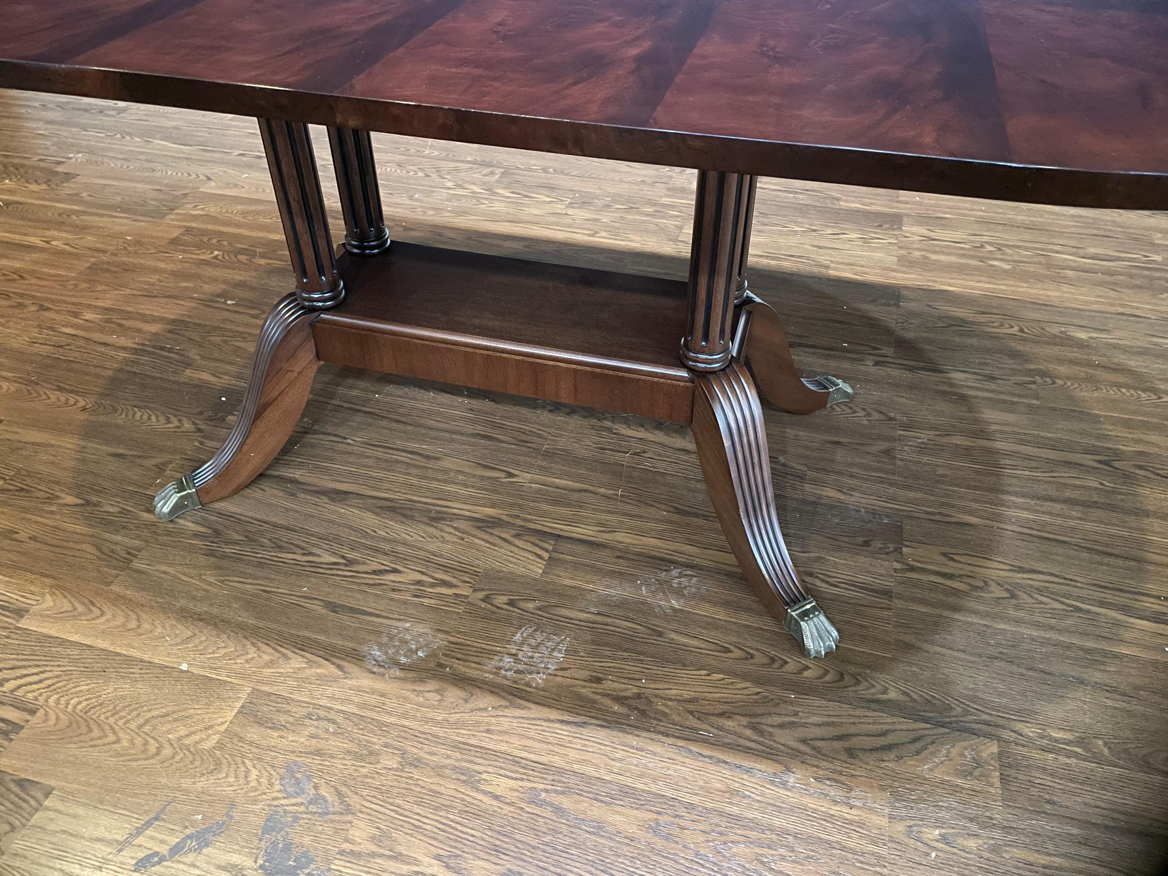 American Petite Narrow Traditional Mahogany Dining Table  For Sale