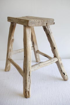 Petite Natural Antique Elmwood Bench