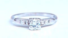 Anello di fidanzamento con diamanti naturali Petite in oro 14kt 12547*