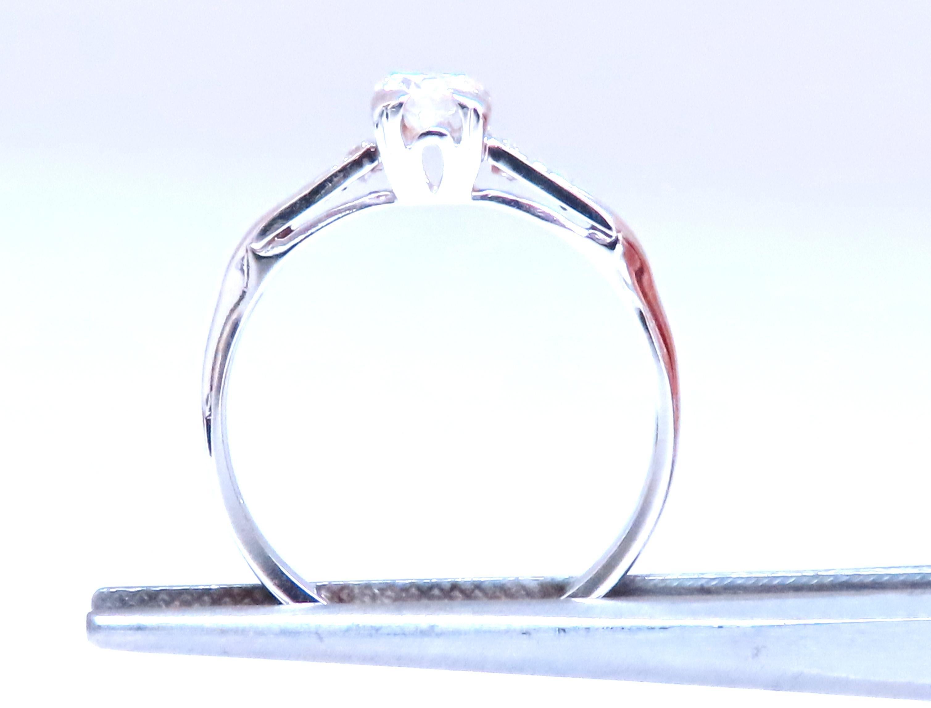 Contemporary Petite Natural Diamond Engagement Ring 14kt Gold 12547 For Sale