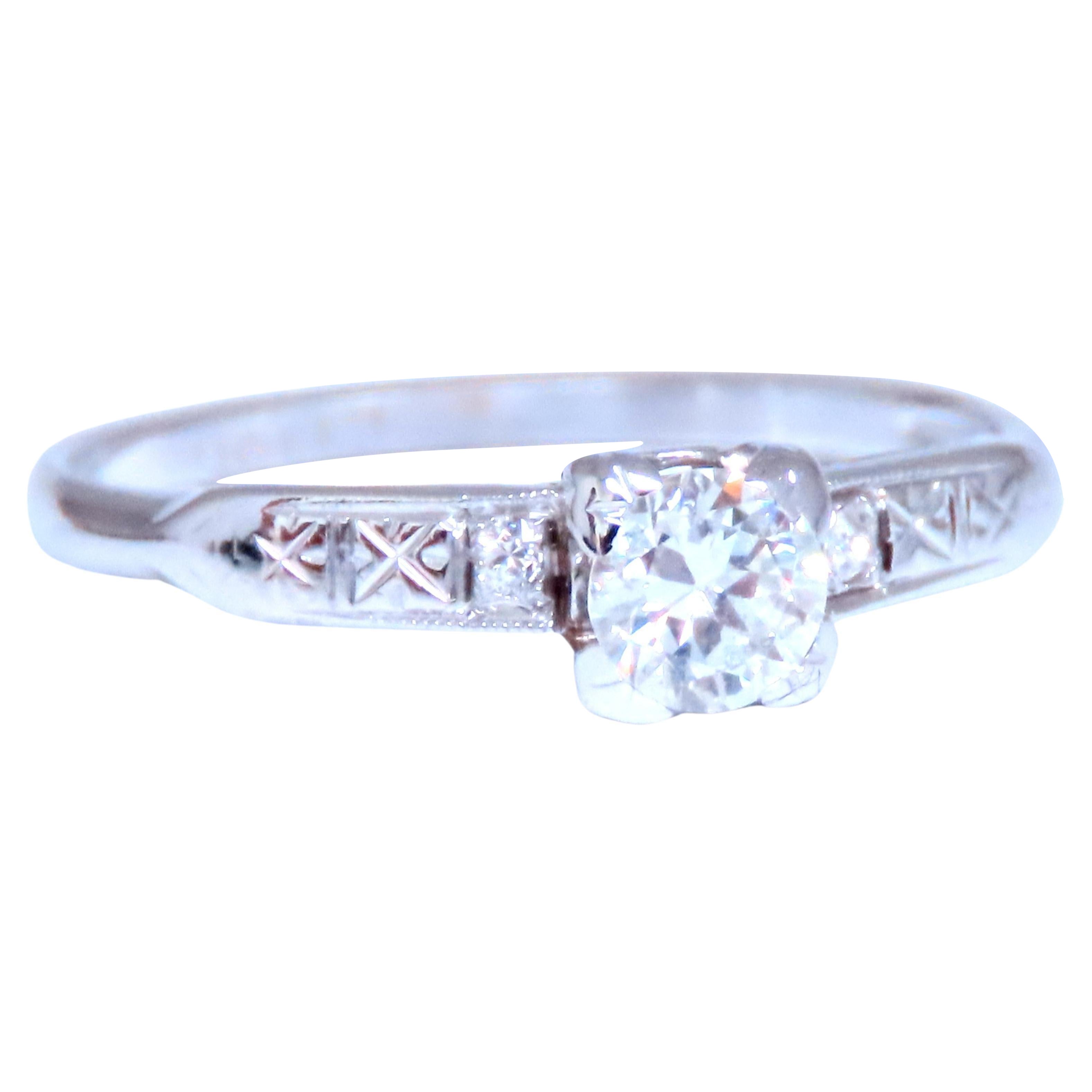 Petite Natural Diamond Engagement Ring 14kt Gold 12547*