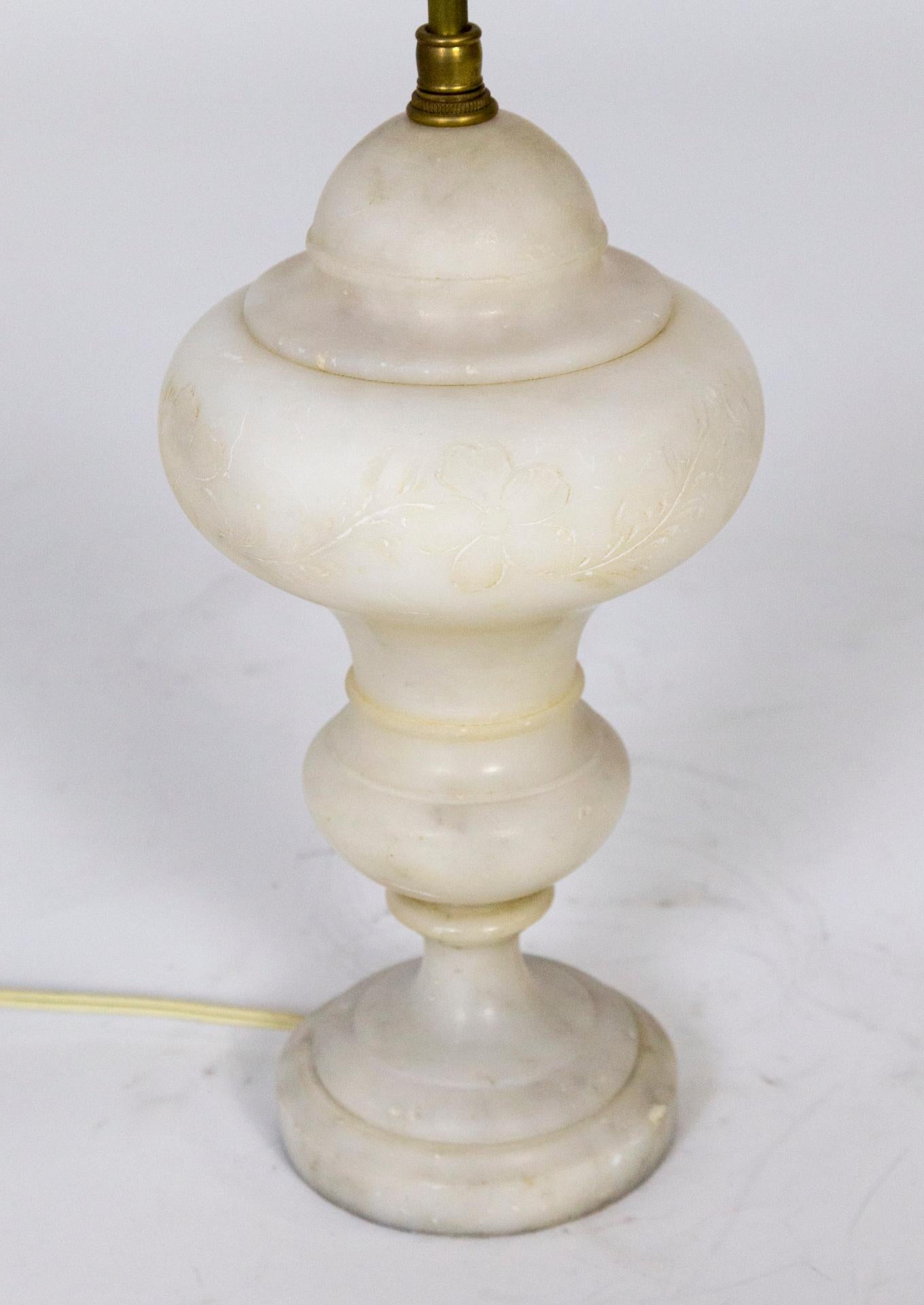 Mid-20th Century Petite Neoclassical Alabaster Urn Lamp