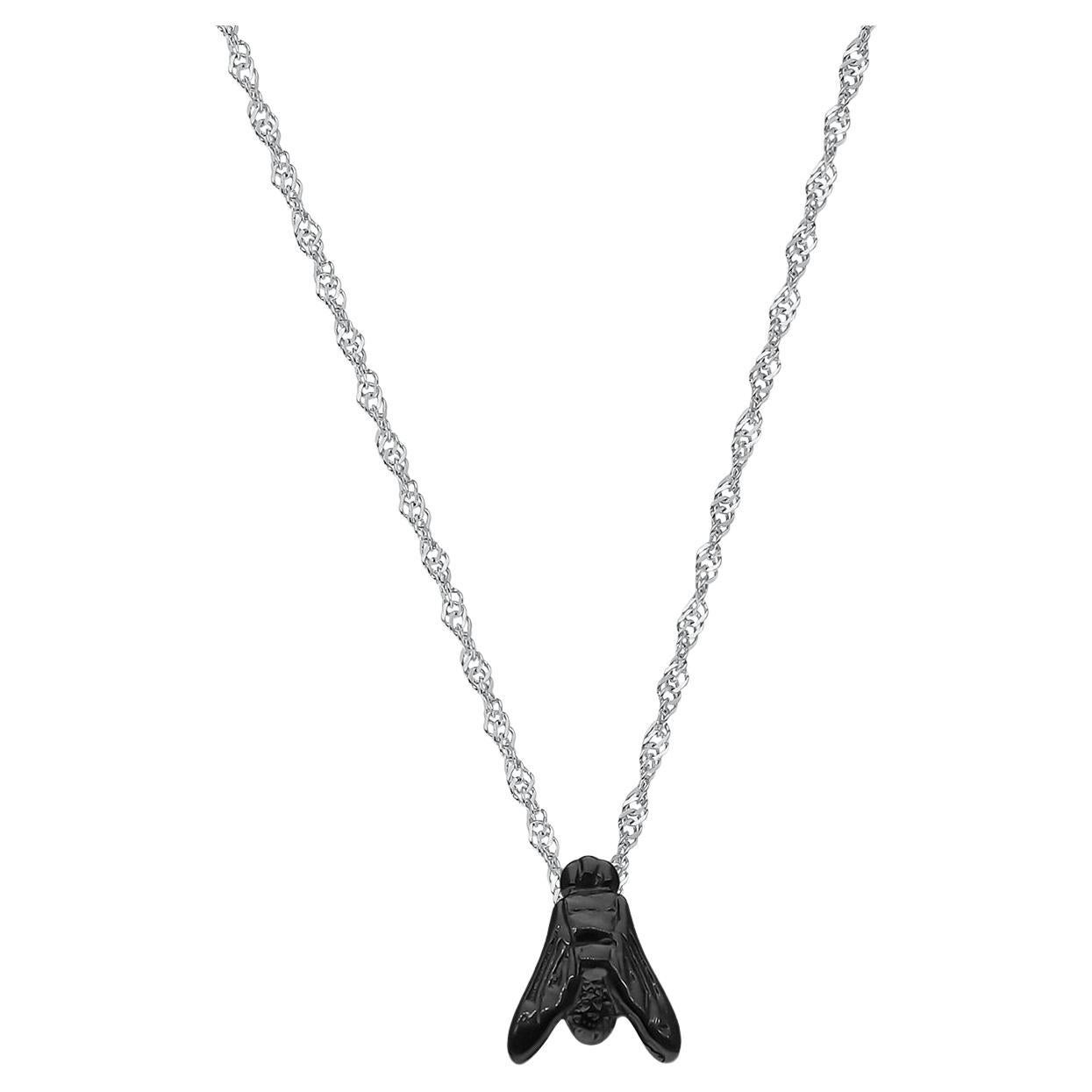 mini FLY Essential Necklace in 18K Black Gold - ECH JEWELRY