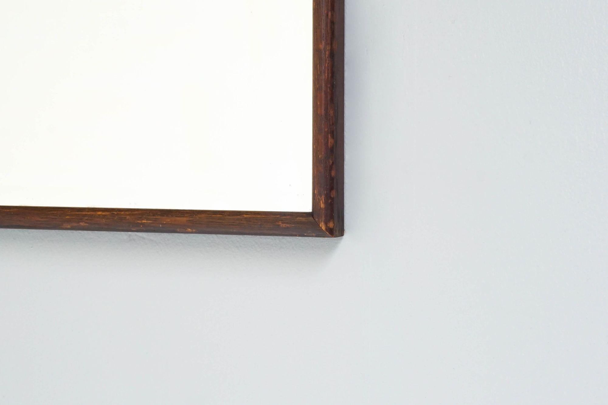 Early 20th Century Petite Oak Framed Bistro Mirror For Sale