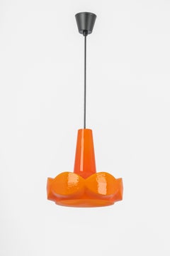 Petite Orange Glass Pendant Light by Peill Putzler, Germany, 1970