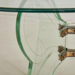 Petite Organic Form Glass Side Table with Tripod Base, Italy 1950s