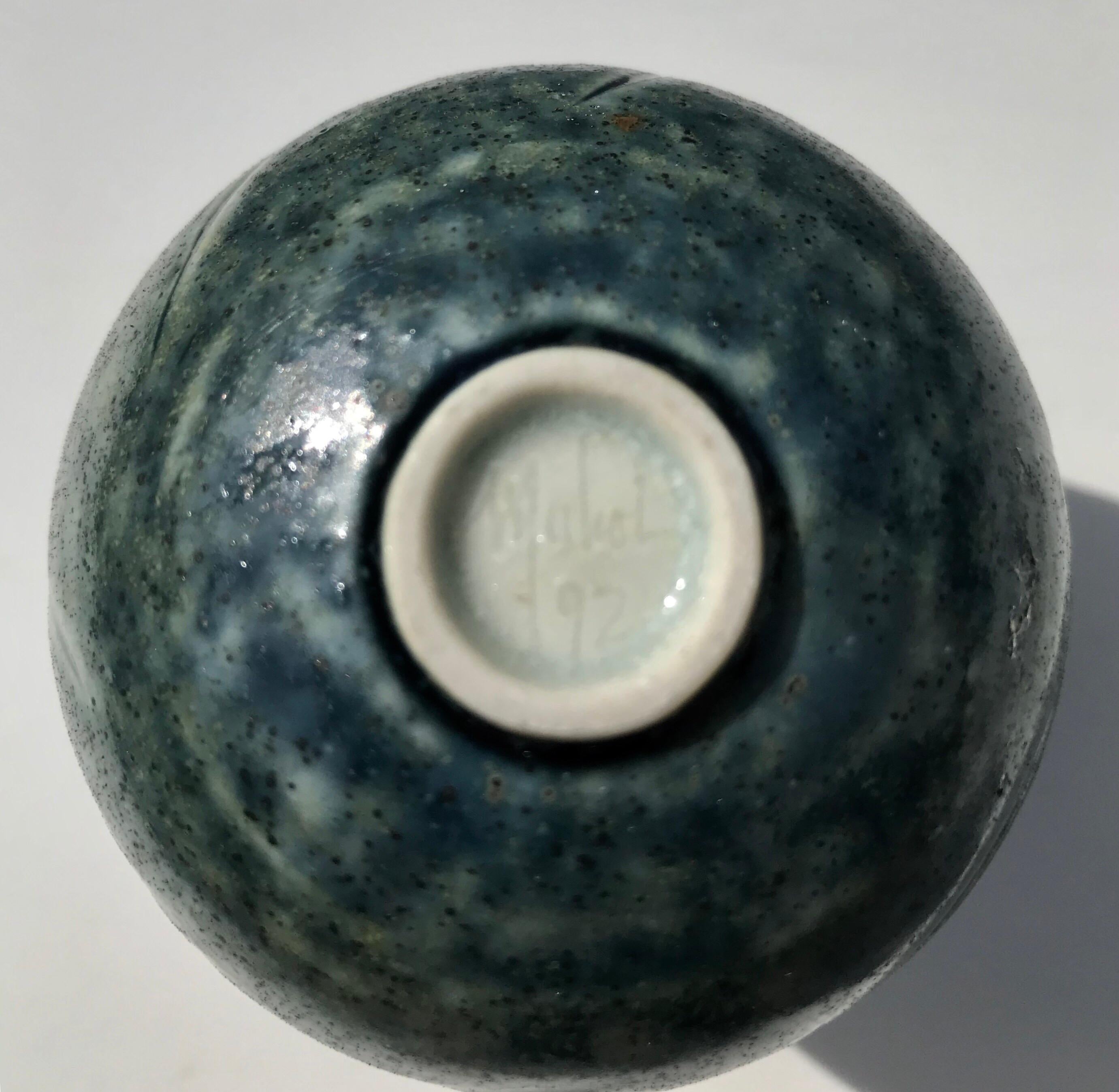 Petite Organic Modern Celadon Vase For Sale 4